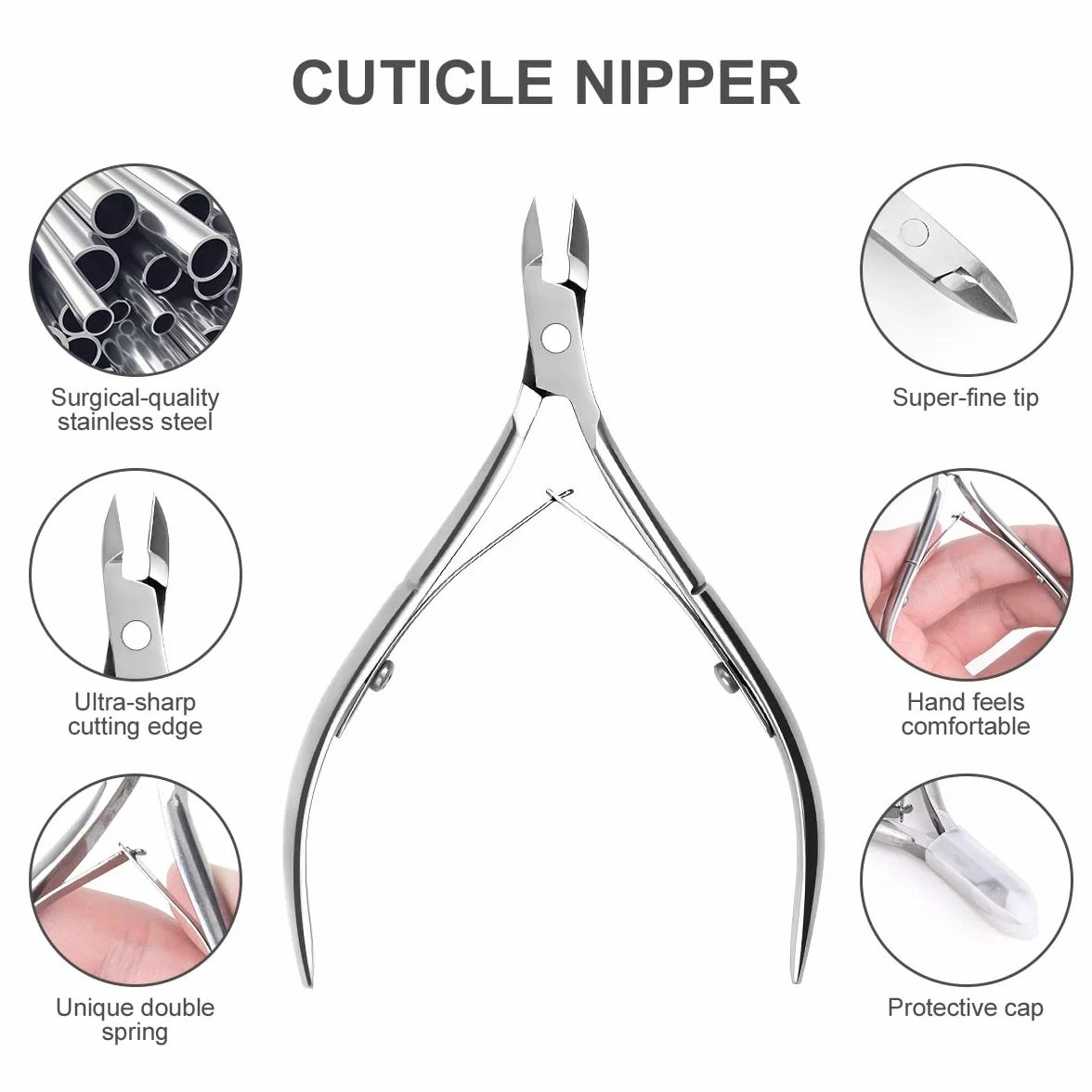 ACWOO Tronchesi per Cuticole 4 Pezzi Acciaio Inox Kit Manicure
