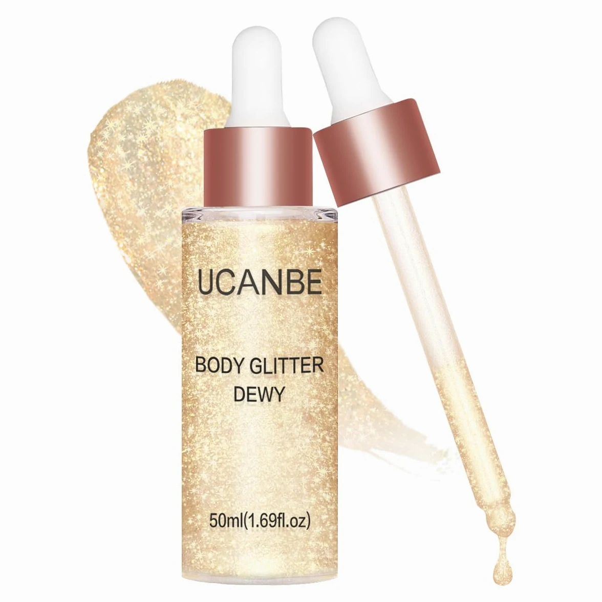 UCANBE Illuminanti per il trucco Idratata Setosa Illuminante Liquido Viso Corpo Come Regalo di San Valentino (Oro Champagne 01)
