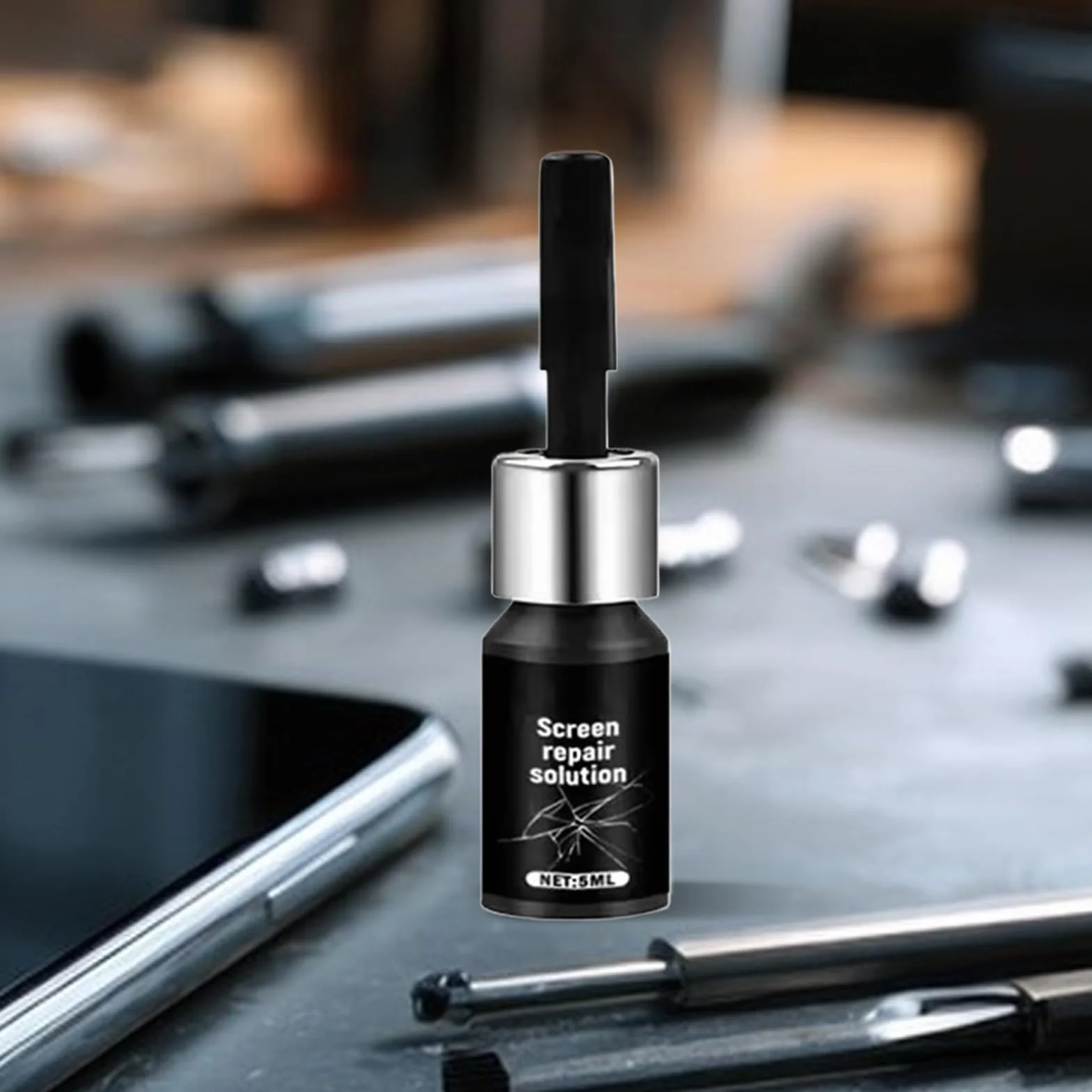 Liquido Riparazione Schermo Smartphone 5ml - Soluzione Universale Rapida per Crepe Parabrezza Auto, Vetri Casa, Specchi