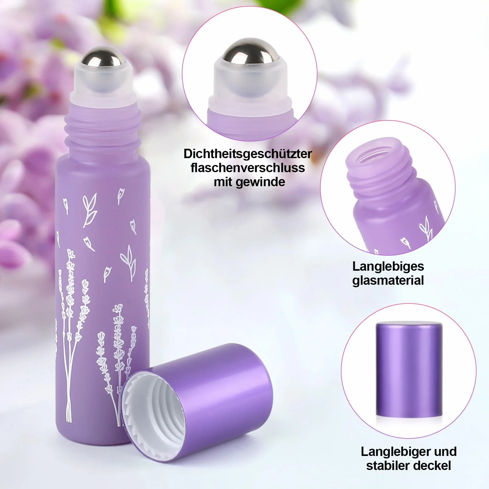 16 Pezzi 10ml Colore Roll on Vuoto per Oli Essenziali, Roll On Bottiglie con Sfera in Acciaio Inossidabile, Roll on Vuoto per oli Essenziali per Profumo, Olio Essenziale, Aromaterapia