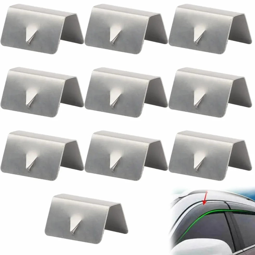Tokaneit Stainless Steel Windshield Clip 10-Pack Windscreen Slot Fixing Clip