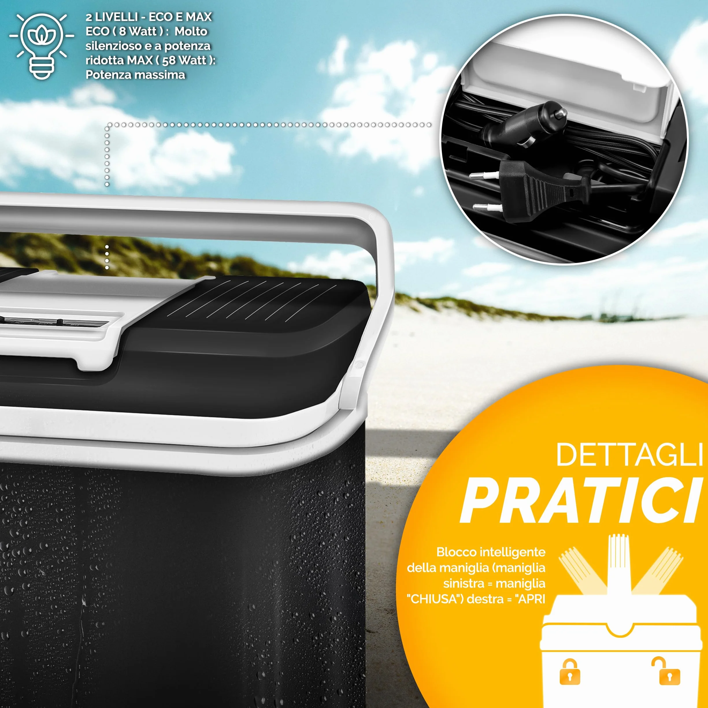 tillvex Frigorifero elettrico Portatile 24L Mini-frigorifero 230V 12V campeggio auto camper ECO