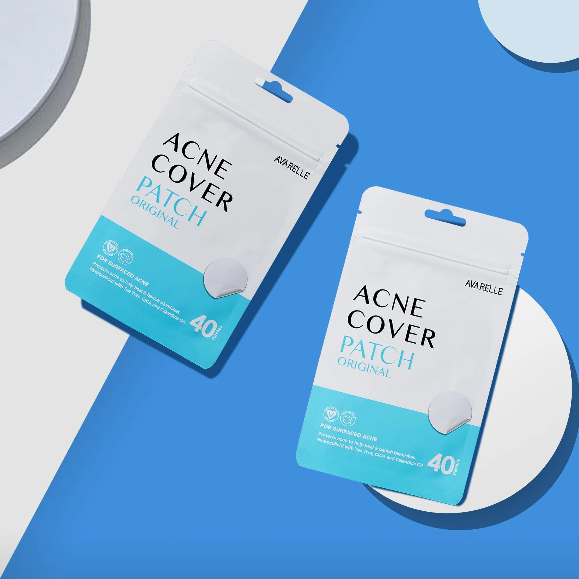 AVARELLE Pimple Patches: Cerotti brufoli viso Hydrocolloidali con Olio di Tea Tree, Anti-acne, Vegan e Cruelty-free, ideali per trattamento mirato di brufoli e imperfezioni, skincare coreana