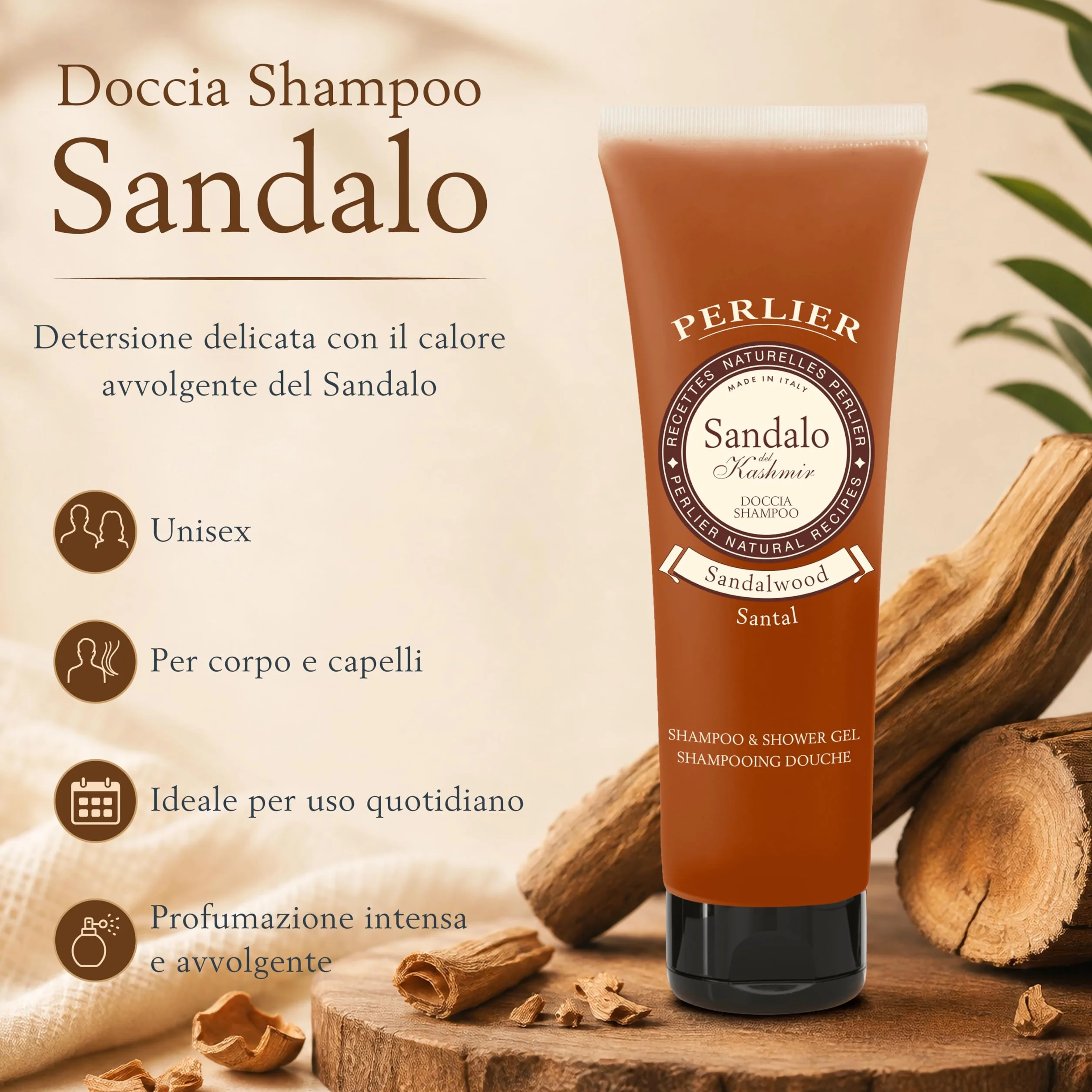 Perlier Doccia Shampoo Sandalo, 250ml