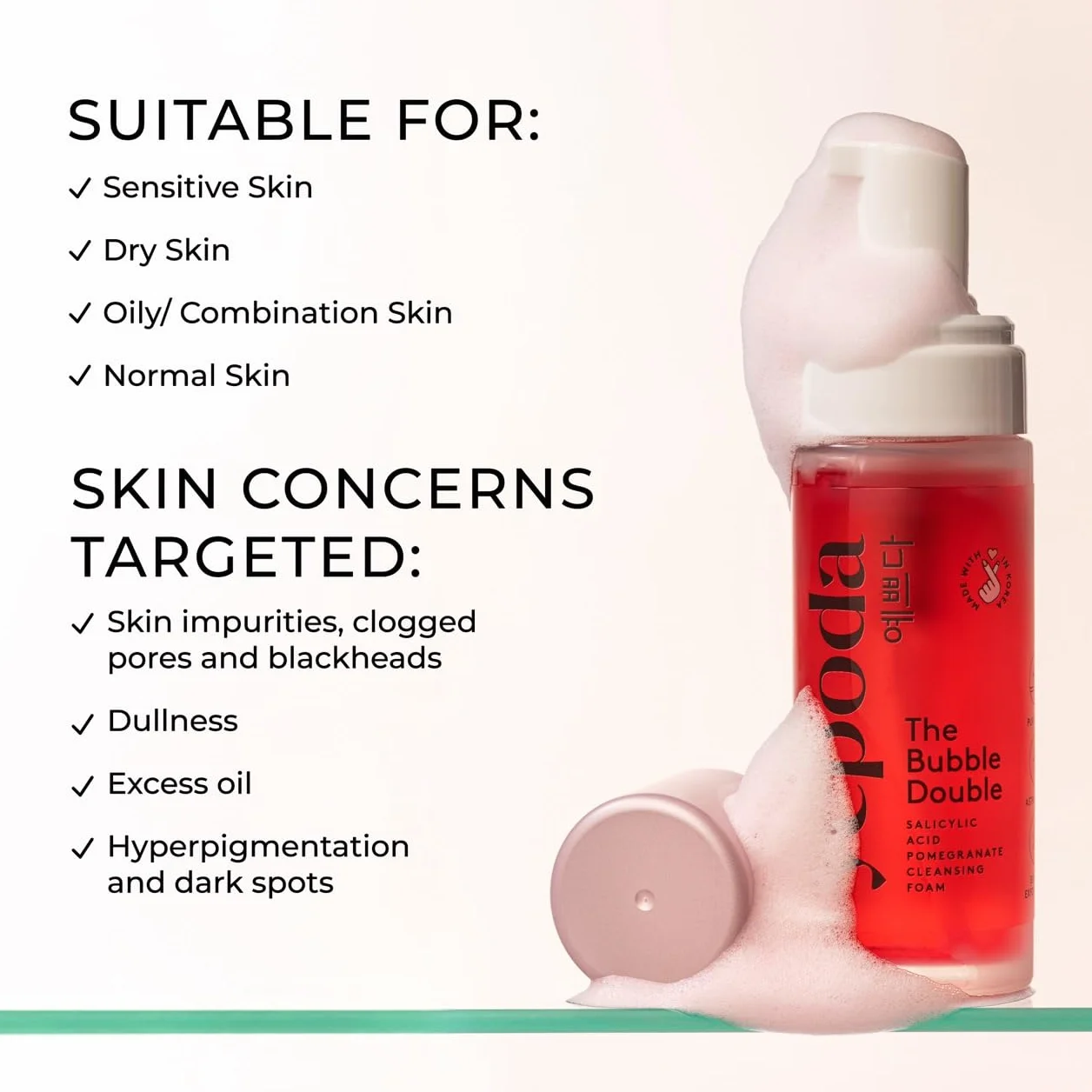 Yepoda The Bubble Double Schiuma Detergente Coreana Vegana 120 ml