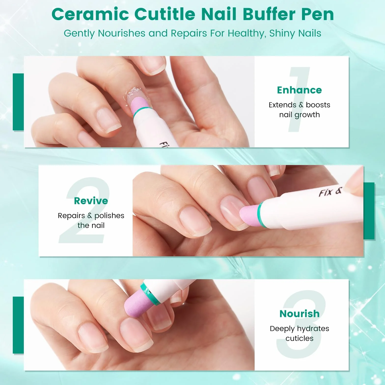 3 pennarelli per rimozione cuticole e olio per unghie: Penna per cura delle cuticole con punta in ceramica 3-in-1, olio per cuticole e spingi cuticole - Penna per la cura delle unghie e olio per