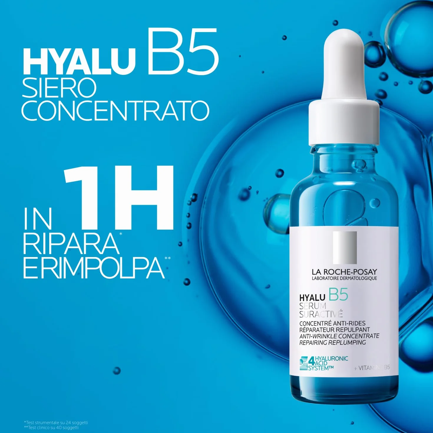 La Roche Posay Hyalu B5 Siero Concentrato Anti-Rughe, Adatto a tutti i Tipi di Pelle e Fototipi, Effetto Rivitalizzante, Pelle Rimpolpata, Con 4 Tipi di Acido Ialuronico e Routine Correlate