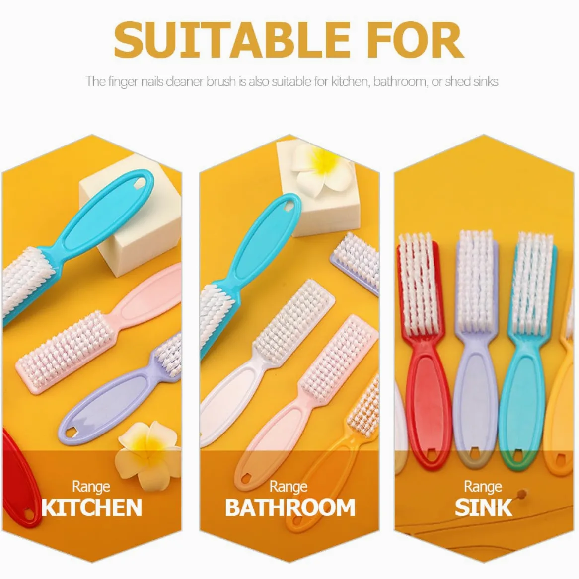 Gatuida Spazzolina per Unghie 24 Pezzi in Plastico e Filo Pp, Comoda da Usare e Facile da Trasportare, la Pulizia delle Unghie in Bagno e Lavandini Colore Casuale