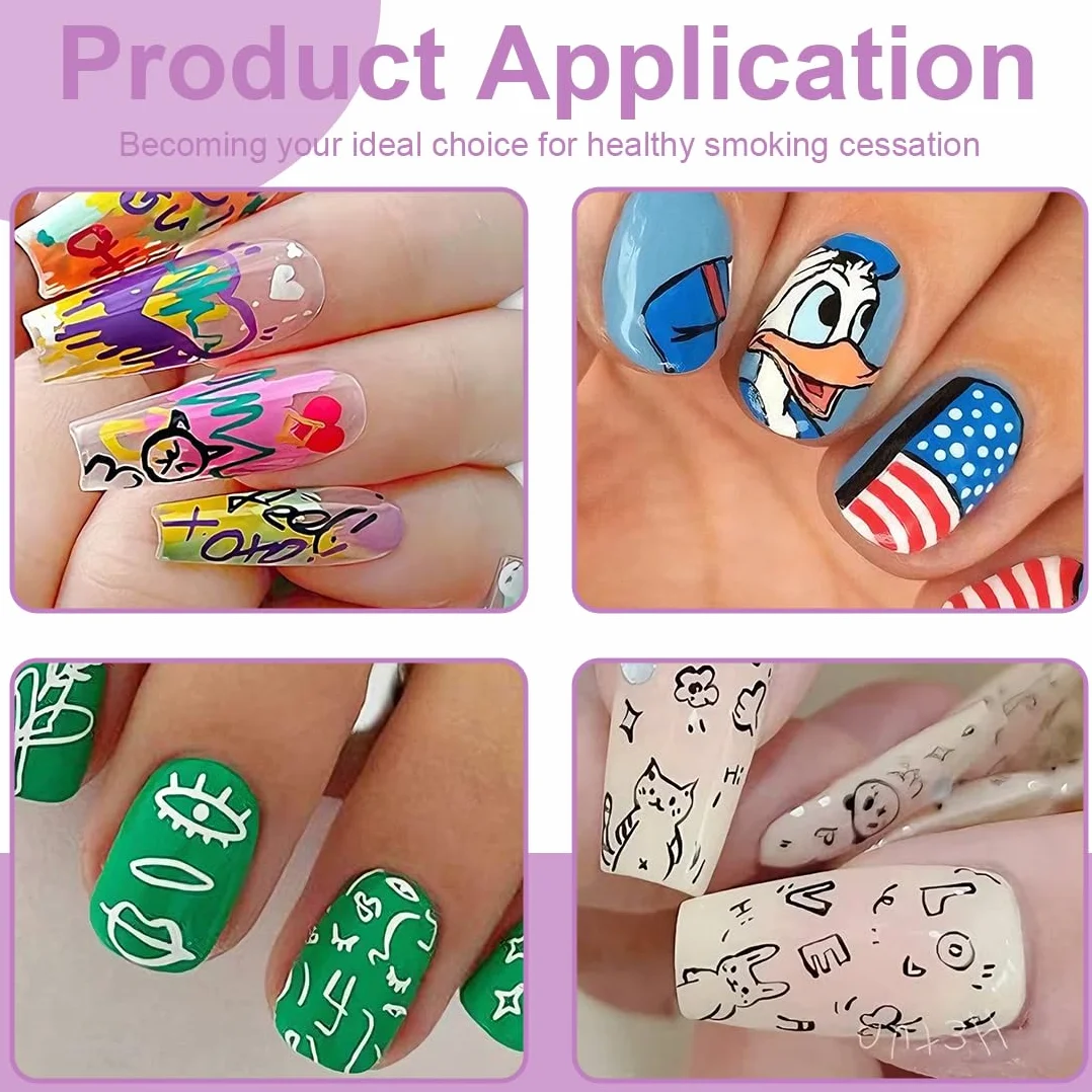 Set di Pennarelli per Graffiti: 12 Colori di Penna per Unghie Graffiti, Strumenti per Nail Art 3D, Impermeabili, Adatti sia agli Adulti che ai Bambini