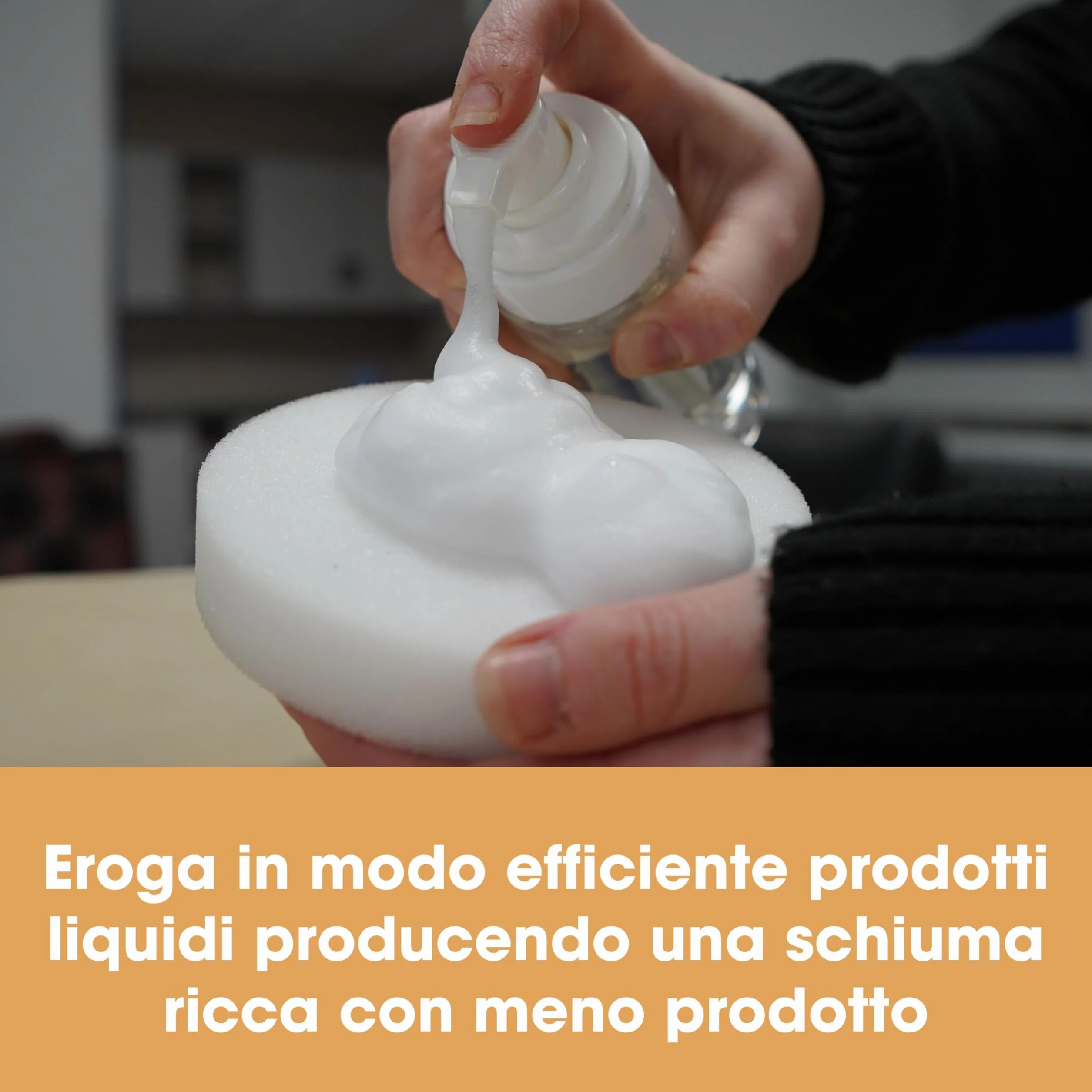 Bottiglia di schiuma da 150 ml – Dispenser a pompa per detergenti/sapone/shampoo – crea schiuma per una facile pulizia (1)