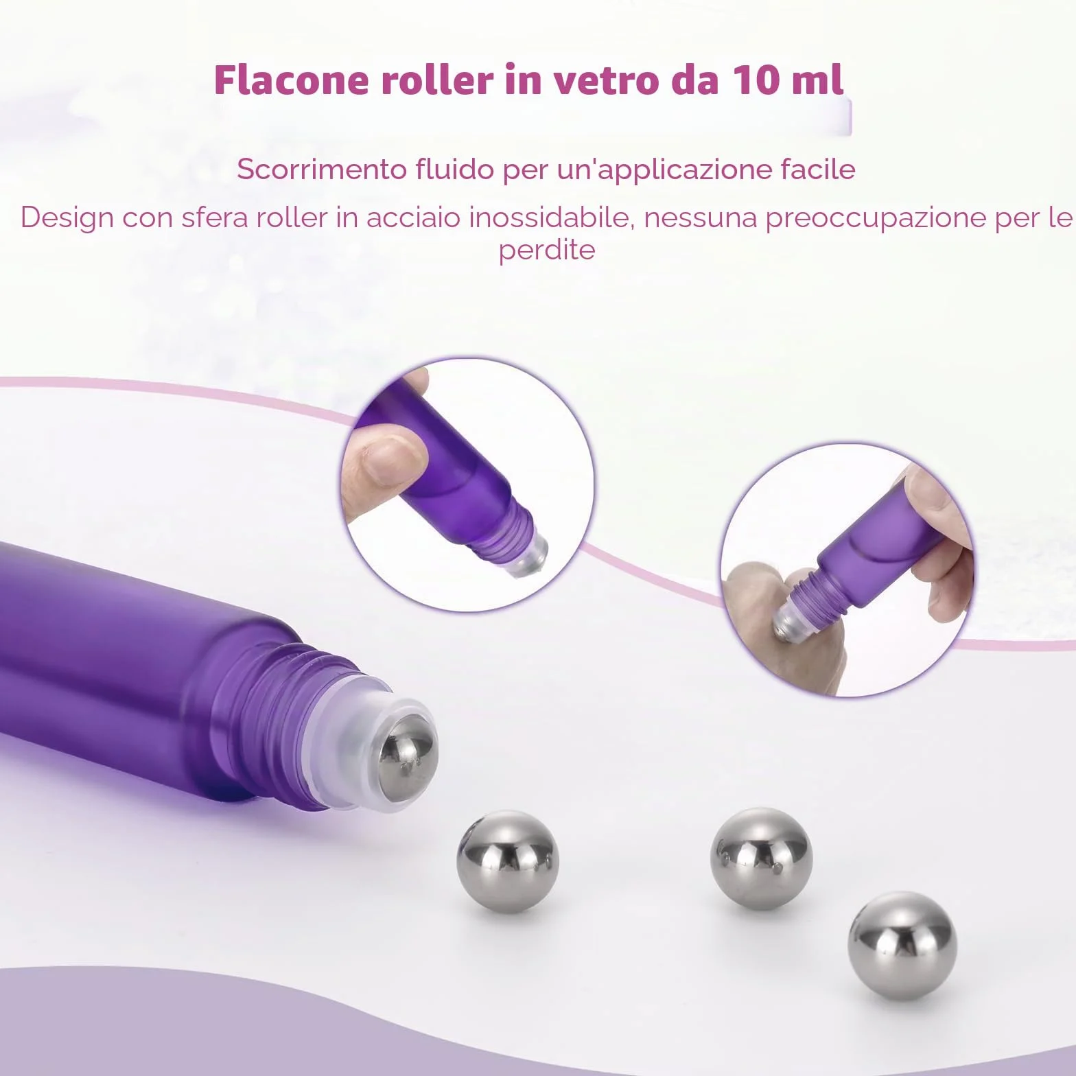 8 Pezzi 10ML Bottiglie Colorate a Rullo in Vetro Spesso, Rotolo di Vetro Vuoto,con Sfere a Rullo in Acciaio Inossidabile,per Oli Essenziali,Oli Profumi,Cosmetici,Massaggi