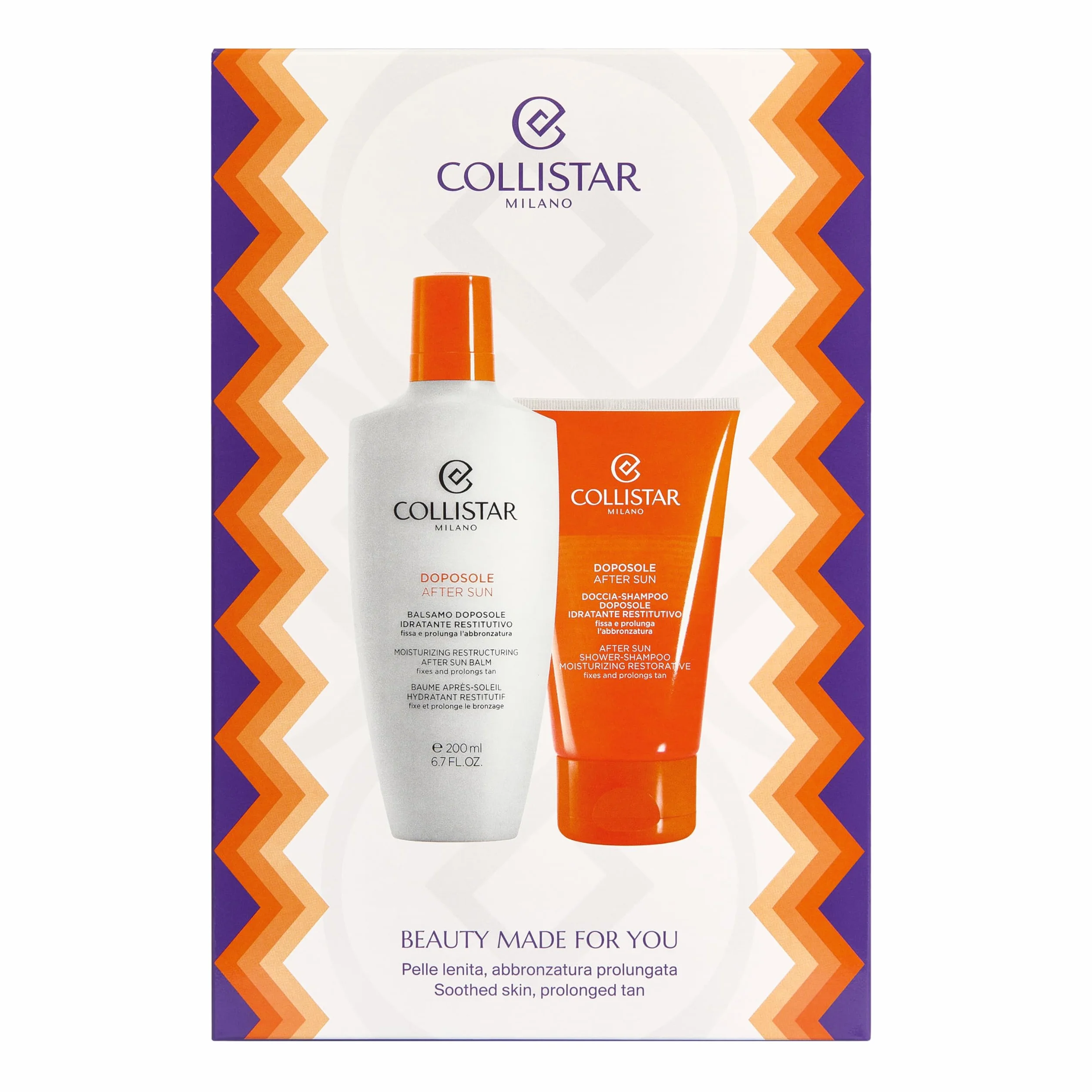 Collistar Cofanetto Regalo Doposole, Balsamo Idratante Restitutivo 200ml + Doccia-Shampoo Doposole 150ml,Lenisce la Pelle, Prolunga l'Abbronzatura