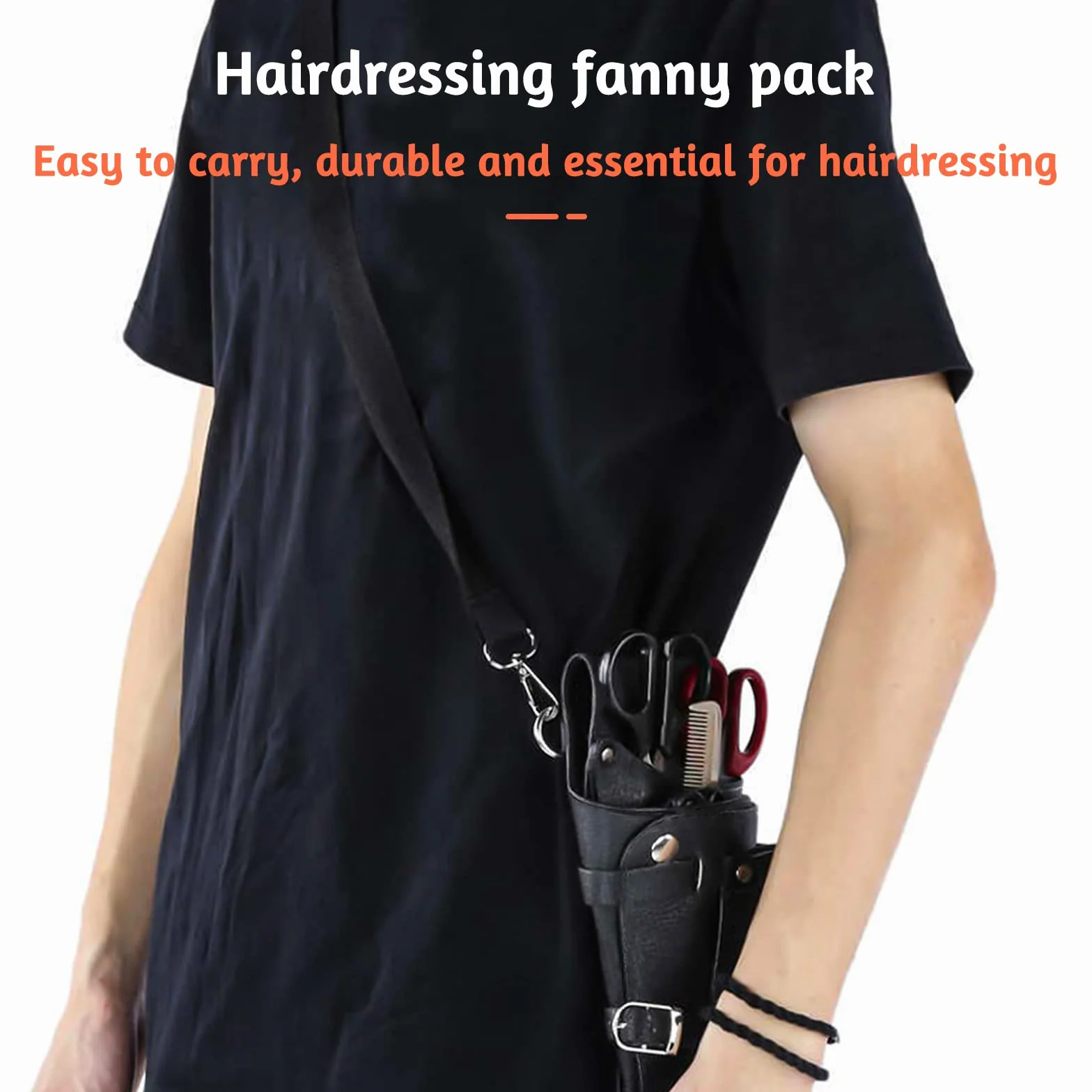 Borsa per Parrucchieri in Pelle Borsa per Forbici da Parrucchiere Borsa Parrucchiere Nero Borsa per Attrezzi Professionale da Parrucchieri