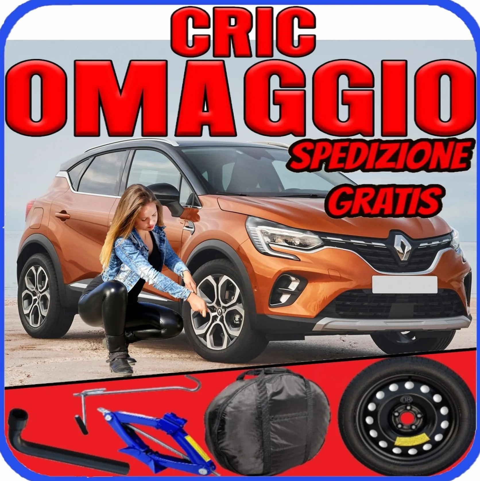 Generico Ruotino Di Scorta Per Renault Captur II JB JE 5 Fori Gomma 145/90 R16 2019-2024