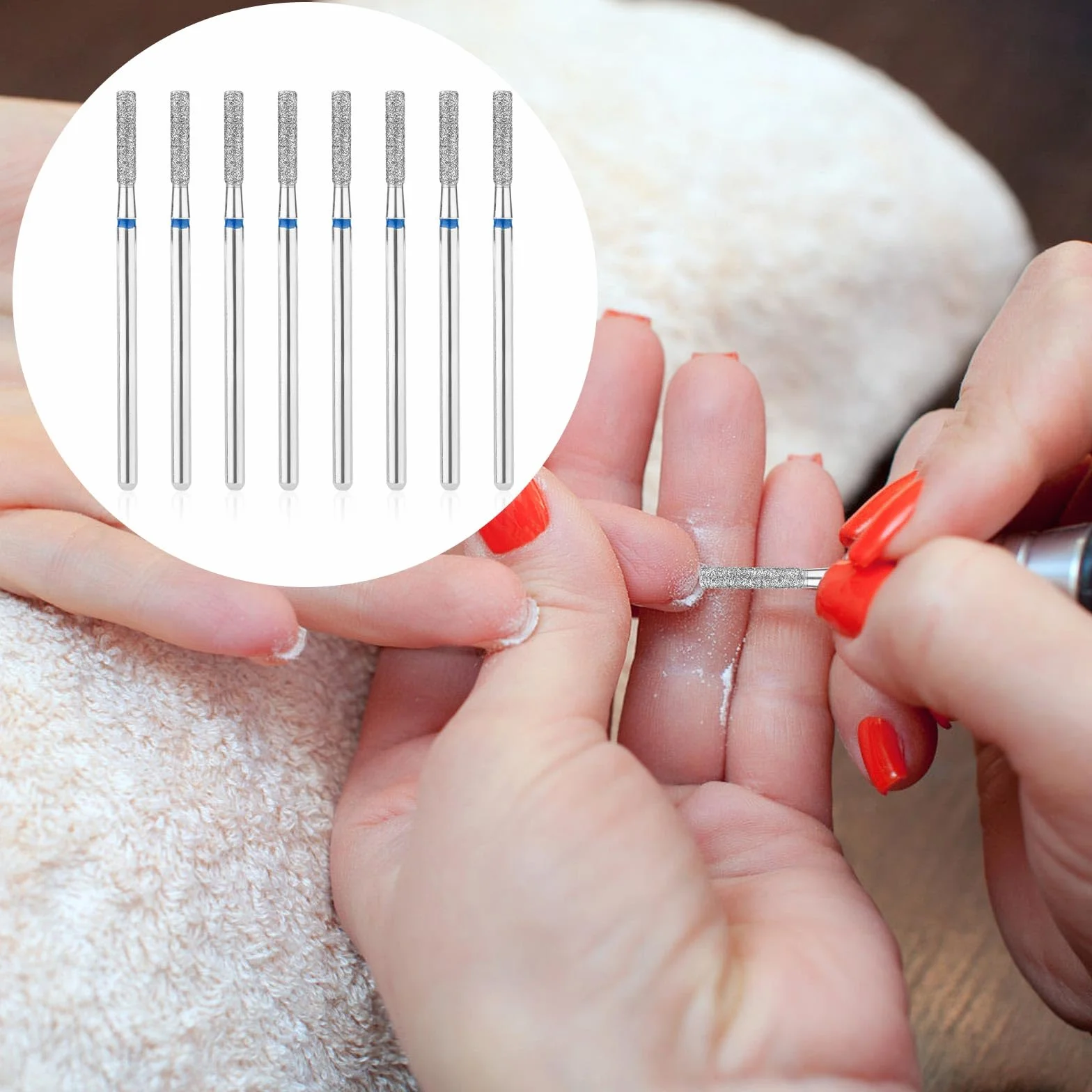 Punte Fresa Unghie 2,1mm Barile per Trapano Pulizia Cuticole Rimozione Strumento Salone