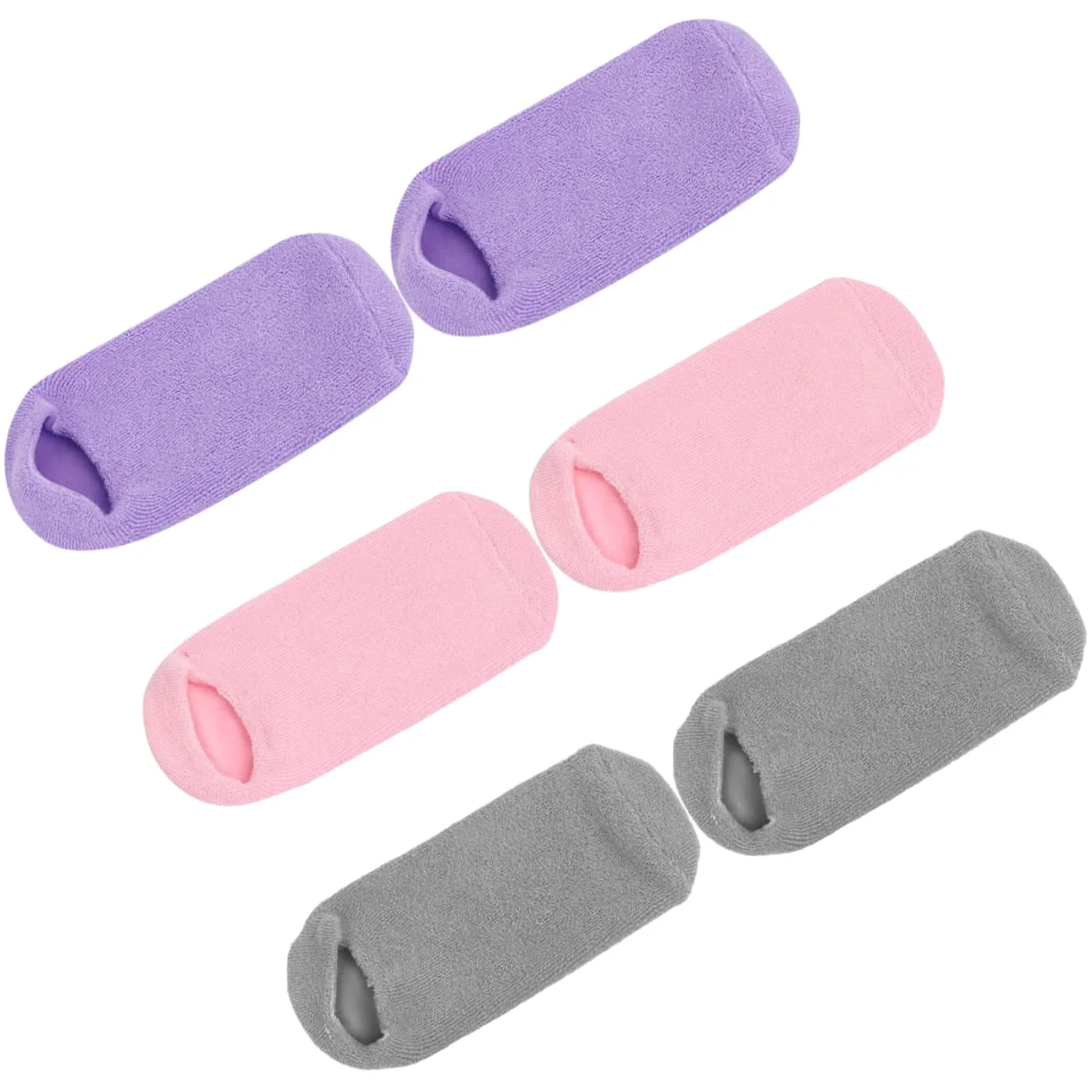 3 Paia Calzini Idratanti la Cura dei Piedi Gel a Base di Cotone ed Elastan, Effetto Nutriente e Antiscivolo, per Uso Notturno e Lavori Domestici