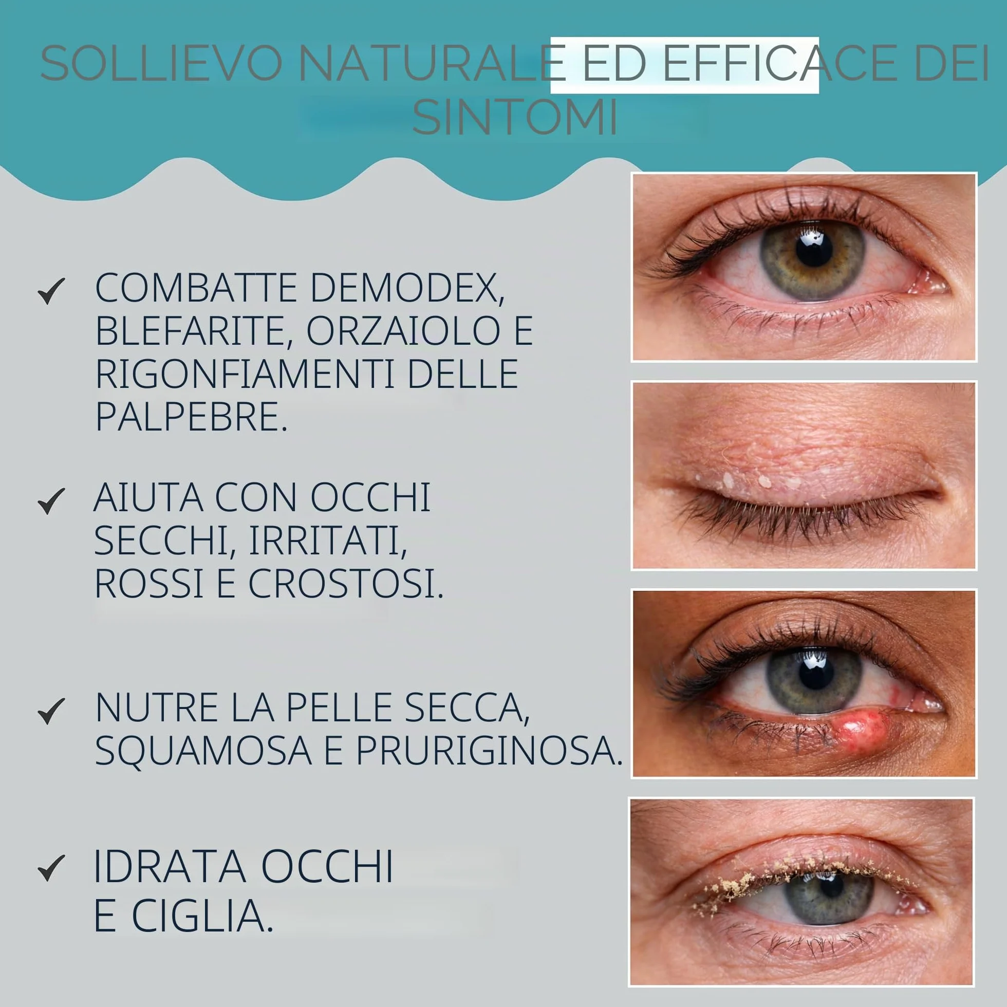 NOVEHA Schiuma Detergente Palpebrale per Demodex | Formula Extra Forte all'Olio di Tea Tree | Detergente Viso Quotidiano per Ciglia, Demodex, MGD, Orzocchi, Irritazioni Oculari e Secchezza Cutanea
