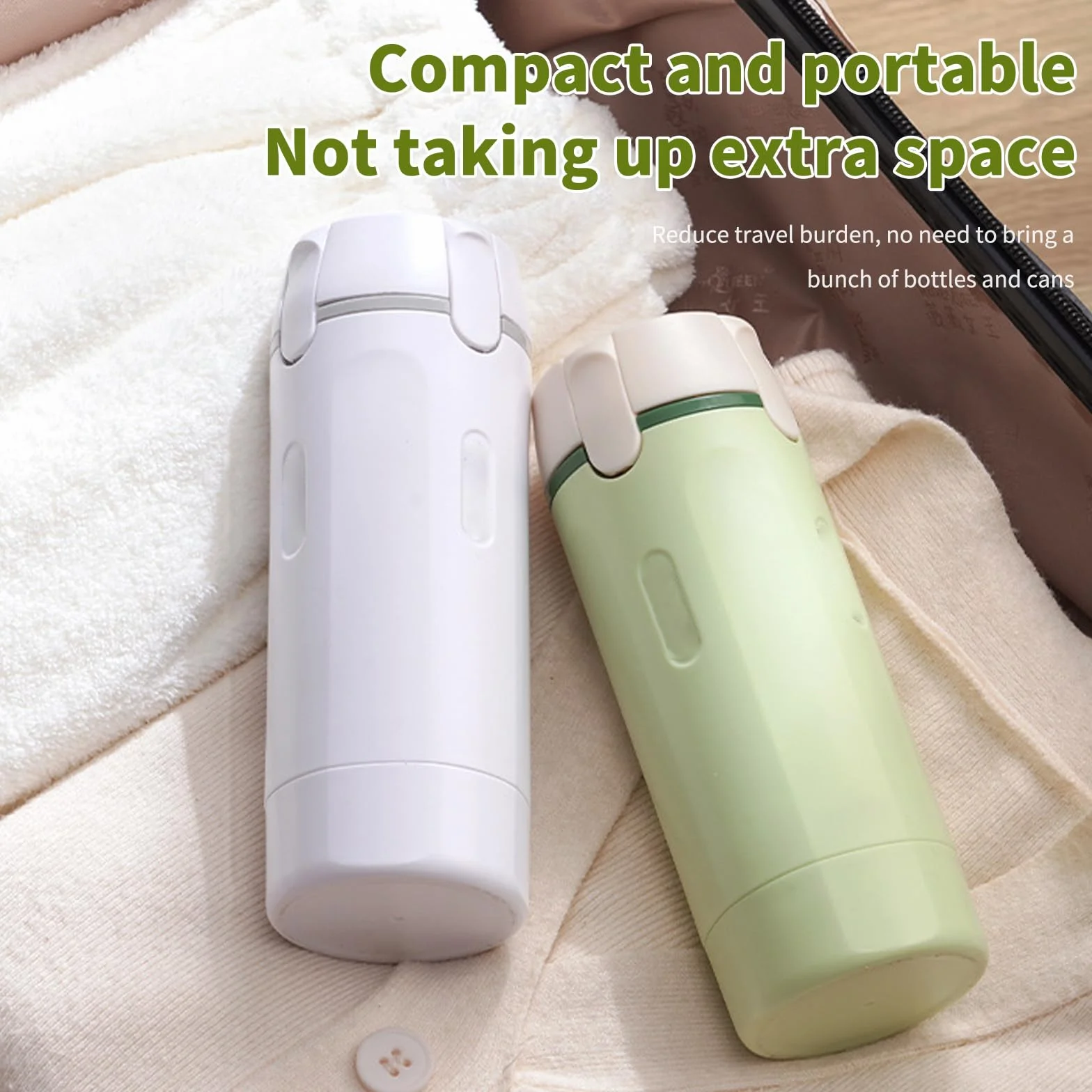 Dispenser da viaggio 4 in 1,Flaconi da Viaggio,Contenitori Portatili Ricaricabili a Prova di Perdite,Contenitori Portatili a Prova di Perdite,con Scala ed Etichetta,per Viaggi,Campeggio