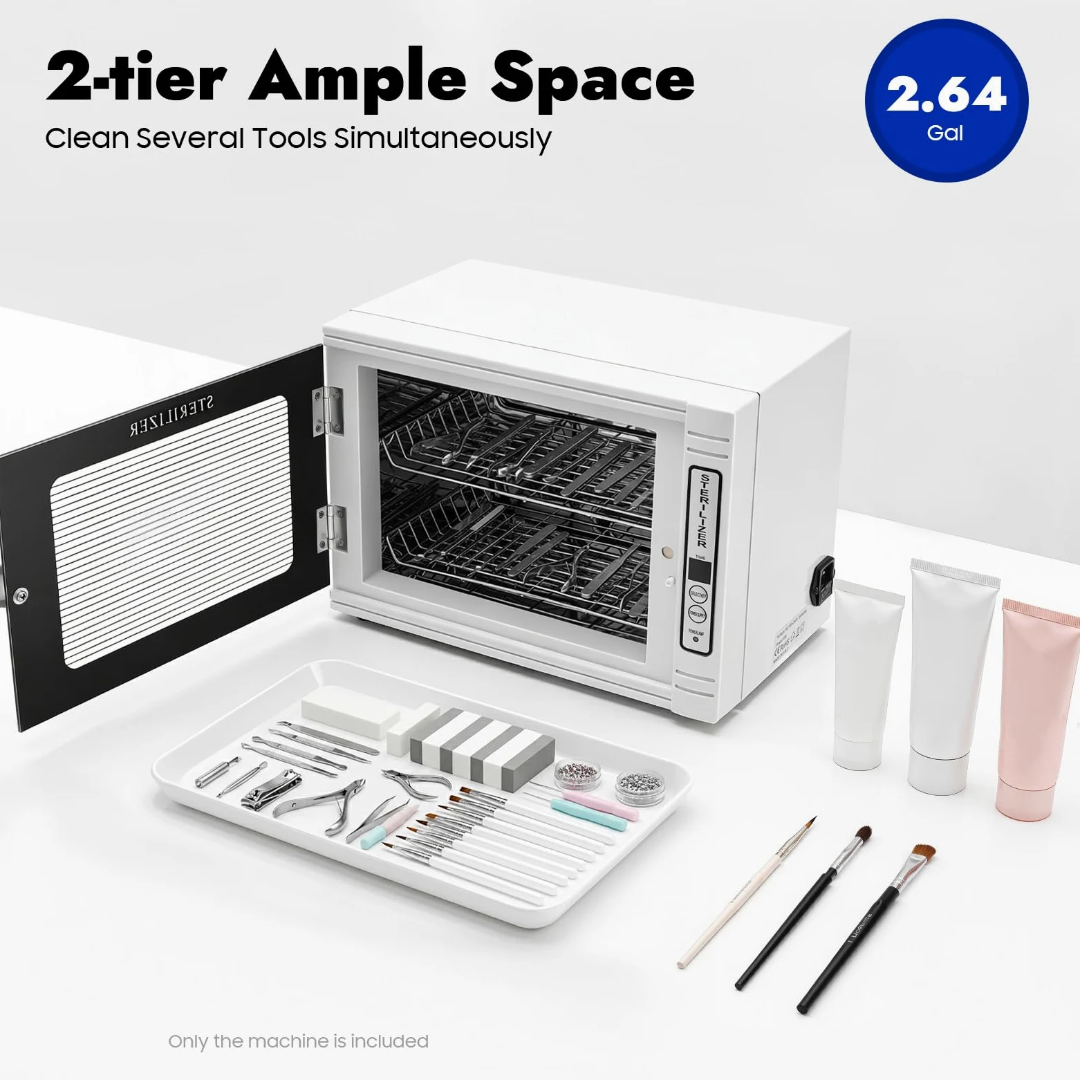 Sterilizzatore UV, Armadio Disinfezione Strumenti Manicure | Professionale Estetica, Acciaio Inox Vetro, Timer 5-60 Min Ozono, Forbici Pennelli, Presa da Tavolo EU, Capacità 12L