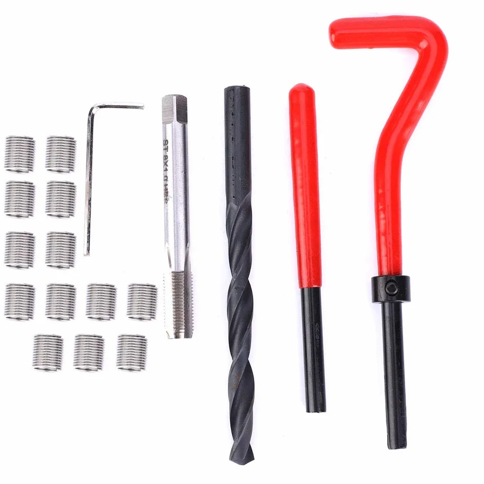 Kit Riparazione Filettatura M8x1 Acciaio Inossidabile 20 Pezzi Inserti Filettati