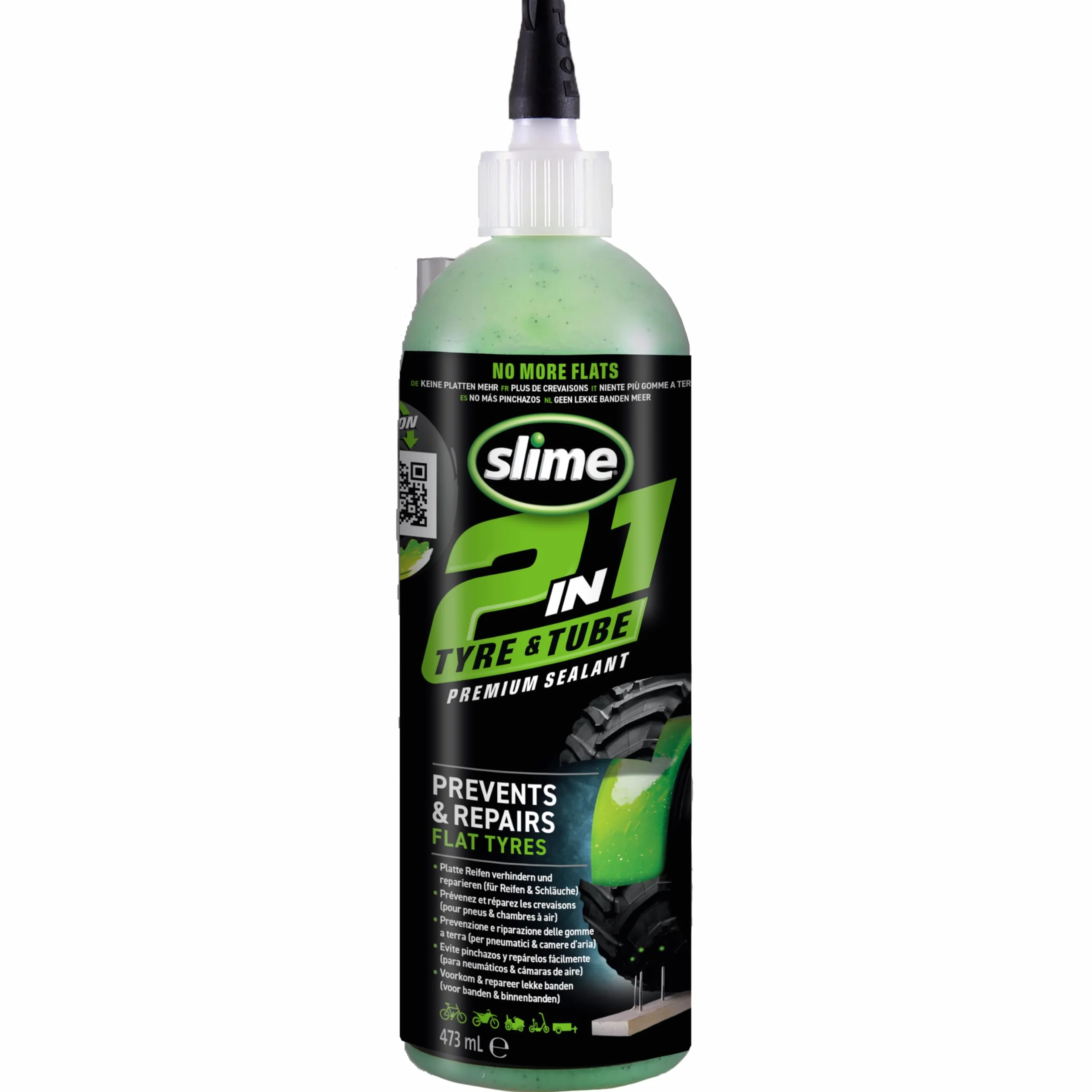 Slime 10193-51 Sigillante 2 in 1 Antiforatura per Camere d'Aria e Pneumatici, 473ml