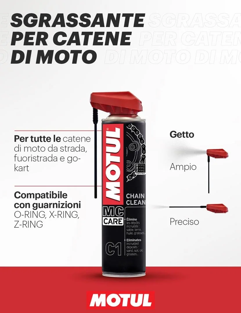 Motul MC Care Chain Clean C1 Sgrassante per Catene Moto 400 ml