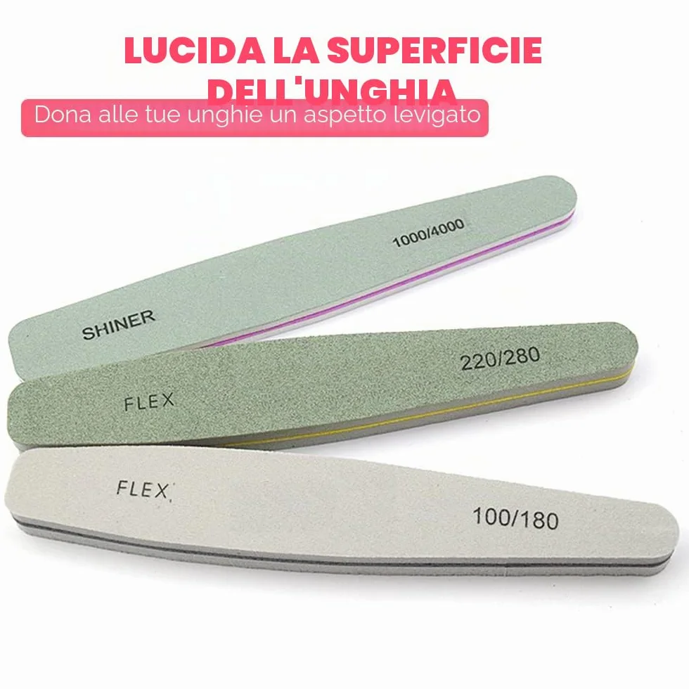 Lime unghie professionali multifunzione Lima Unghie a doppia faccia 100 * 180 * 300 * 600 * 1000 * 3000 * 6000 grit Manicure Buffer Double sided per Unghie in Cristallo Naturale Acrilico 6 pezzi