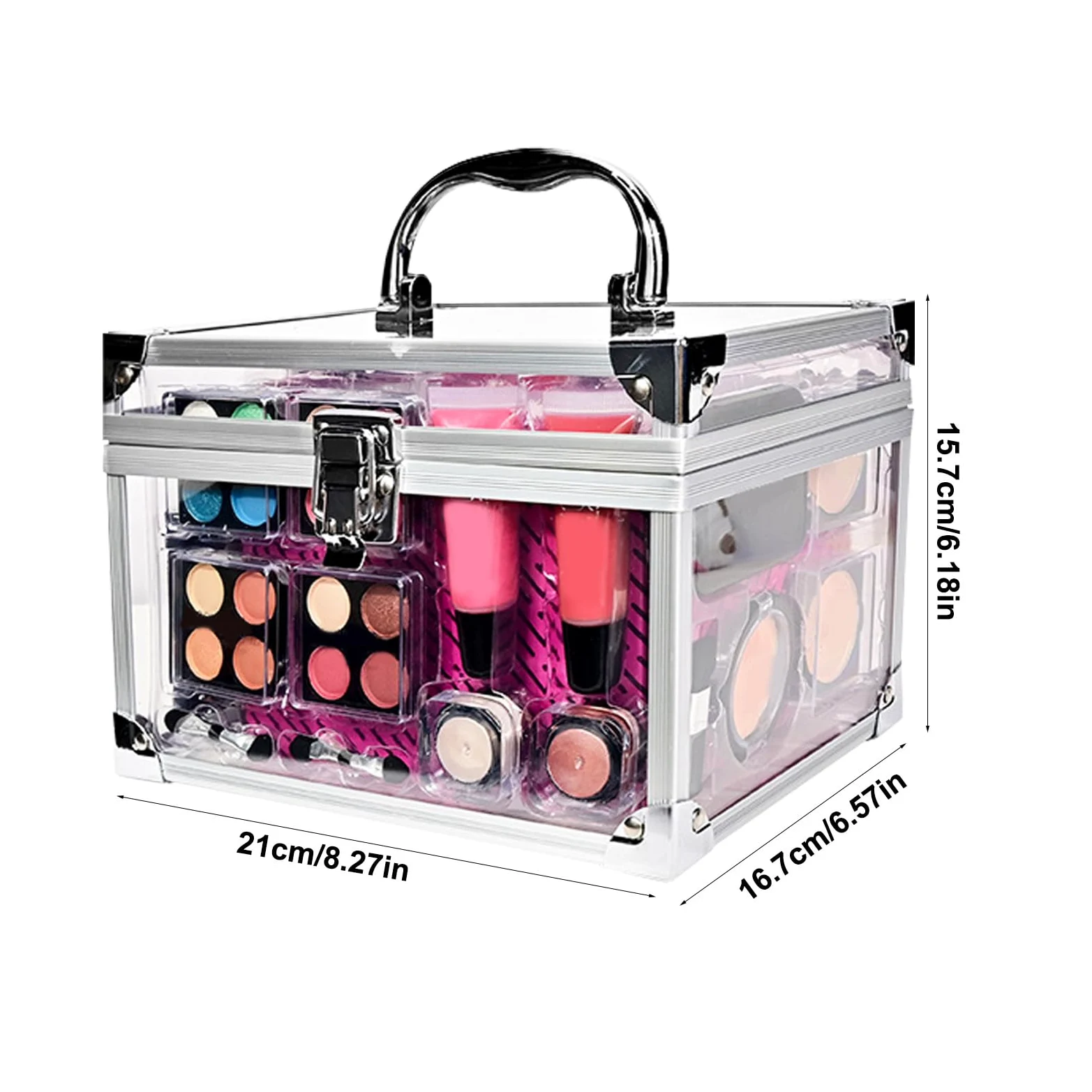 Kit Trucco per Principianti Set Da Viaggio Compatto Con | Portatrucchi con Ombretti Fard Pennelli per Adolescenti Viaggio Teatro Matrimonio Sposa Halloween