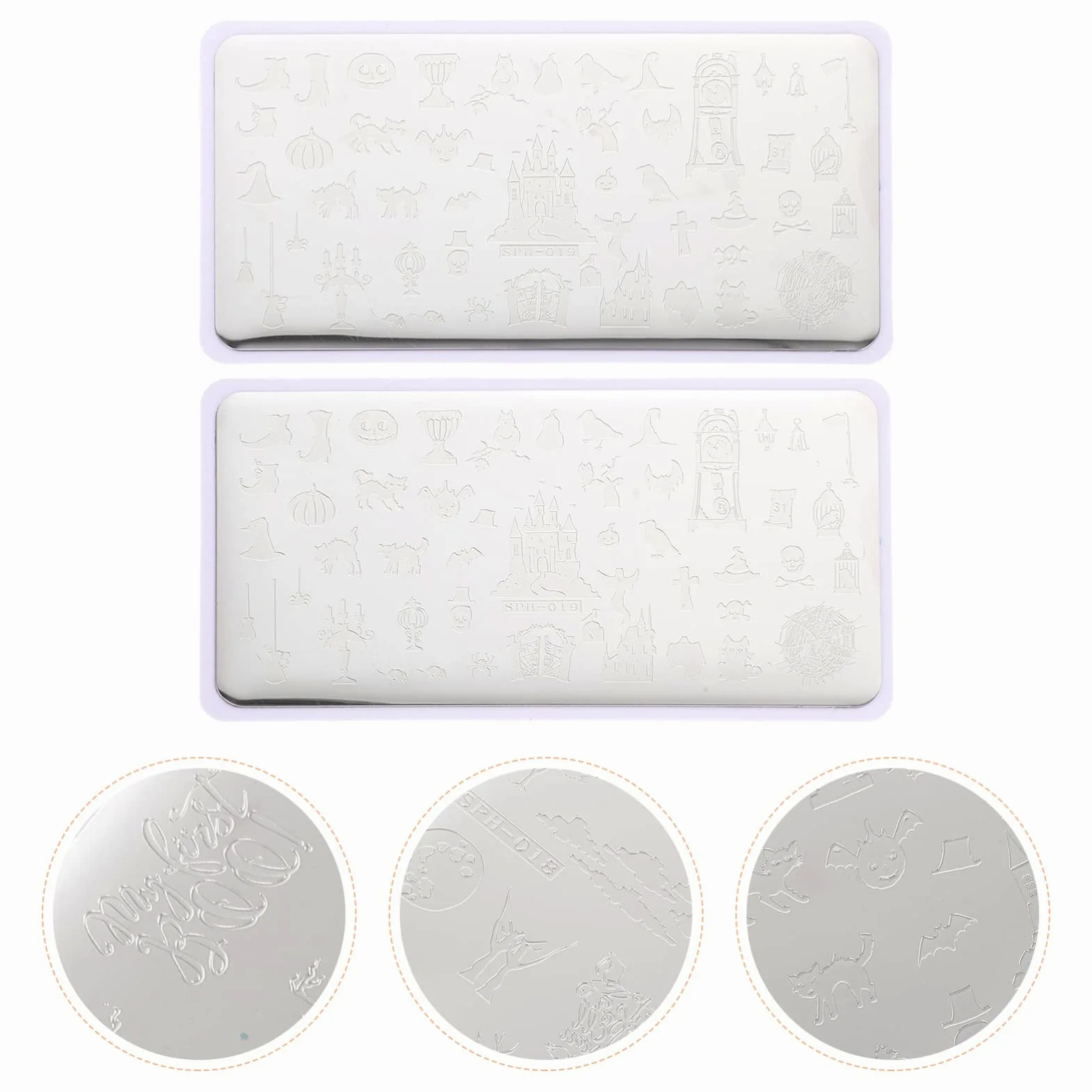 Healvian 8fogli Piastra Per Stamping Unghie Halloween Inossidabile Con Motivi Festivi Per Nail Art Kit Manicure Per Amanti Della Bellezza Durante Le Feste Di Halloween