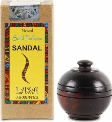 RSGM Lasa Aromatics Natural Sandal, profumo solido in barattolo di legno, unisex, 6 g