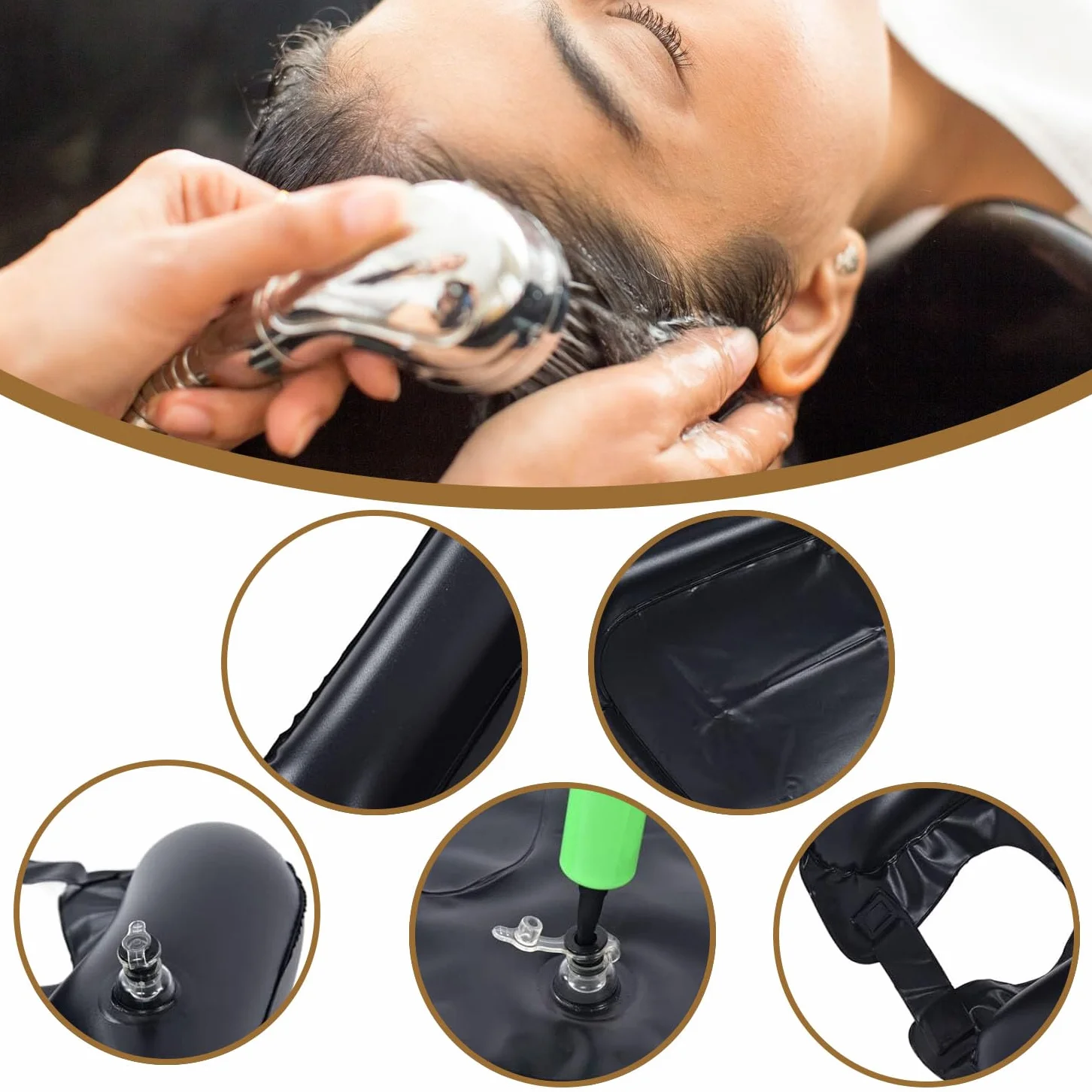 Lavatesta Portatile per Parrucchieri Professionale, Poggiatesta Per Lavare Capelli Lavandino Casa, Lavandino Mobile, Lavatesta Gonfiabile per Lavaggio Capelli