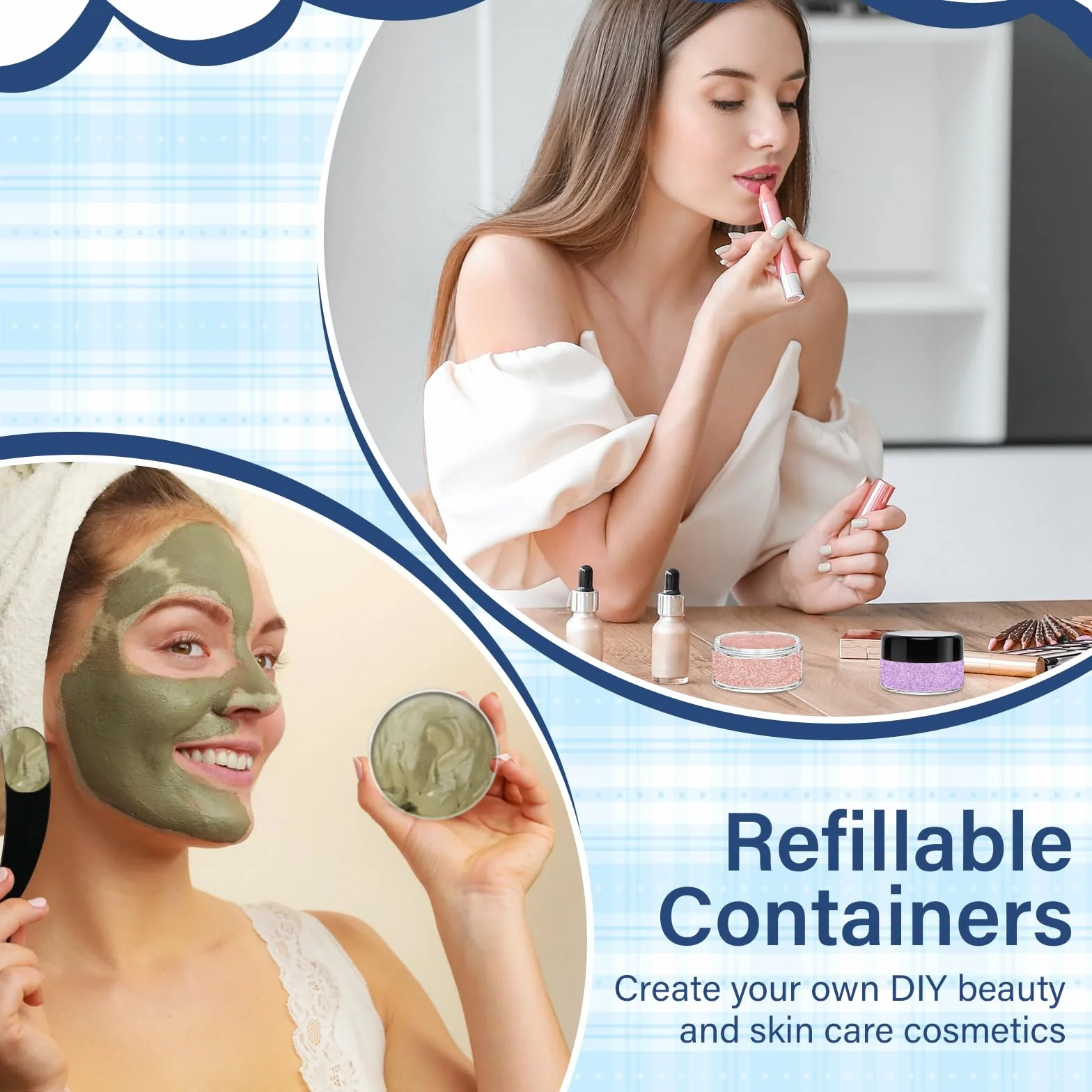 Zikenis 12 Pezzi Contenitori Cosmetici, 20ml Contenitori per Crema con Copertina e 4 Raschietto, Vuoti Trasparenti Vasetti Plastica Cosmetico per Crema, Lozione, Balsamo per Labbra, Cosmetici Homemade