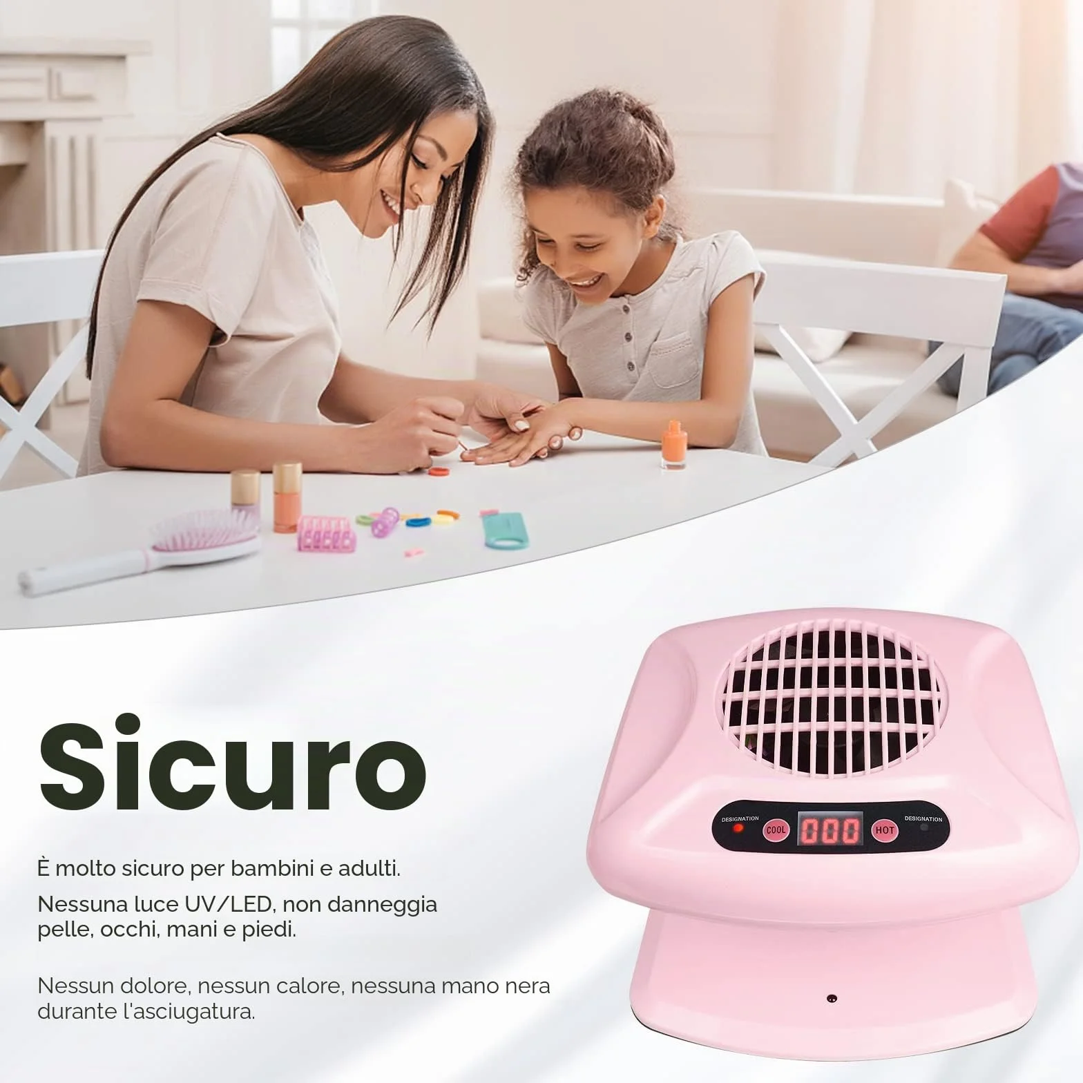 Asciuga Unghie Ad Aria Con Sensore Automatico, Asciuga Unghie Ad Aria Con Temporizzazione Da 300 W Per Mani E Piedi, Asciuga Unghie A Vento Caldo E Freddo Per Smalto Per Unghie Normale