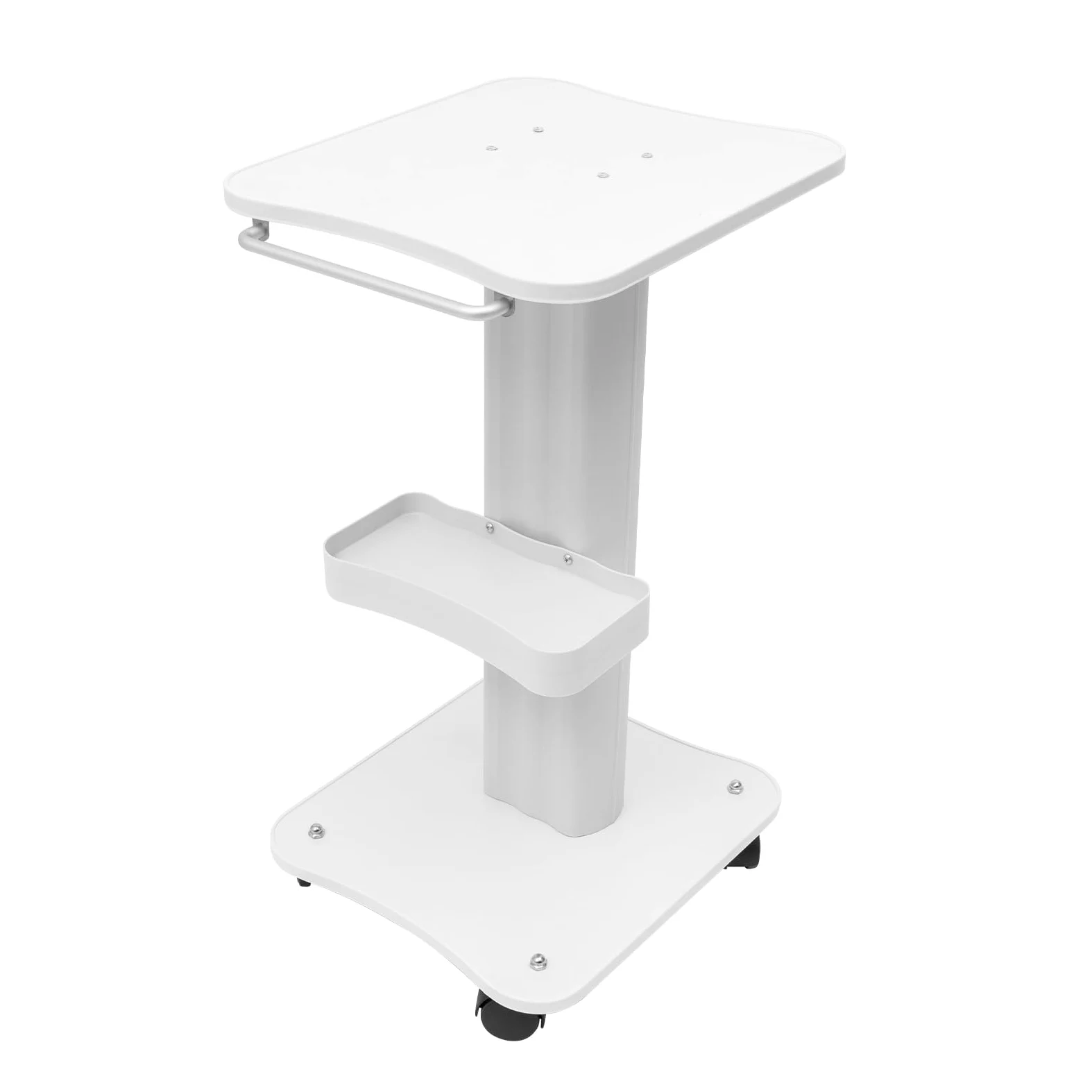 Carrello per Parrucchiere 40 kg Portatile per Cosmetici con Ruote per Salone Ufficio Cucina Materiale ABS Bianco