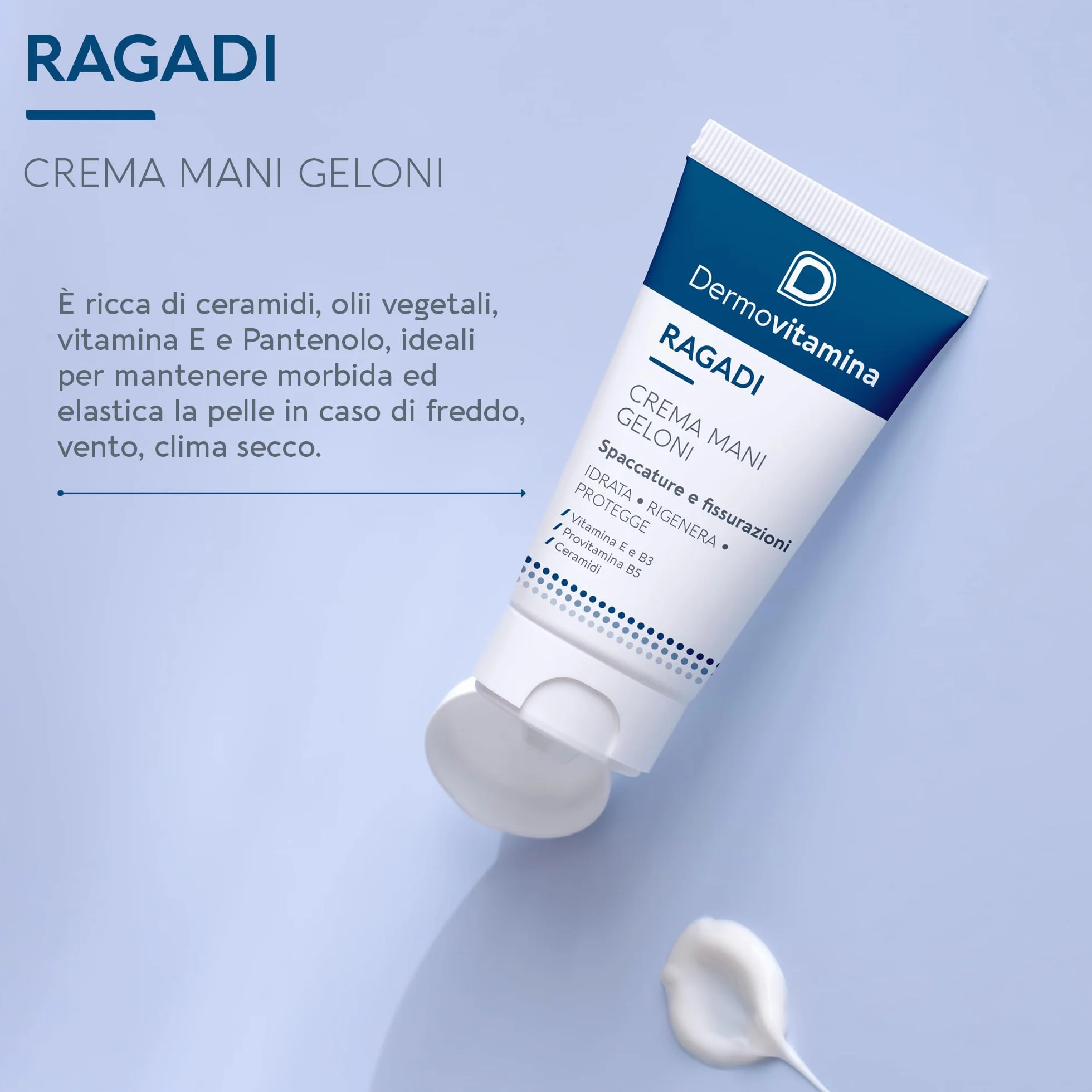 Dermovitamina Crema Mani Riparatrice Pelle Secca Screpolata con Pantenolo Vitamina E Ceramidi 75 ml