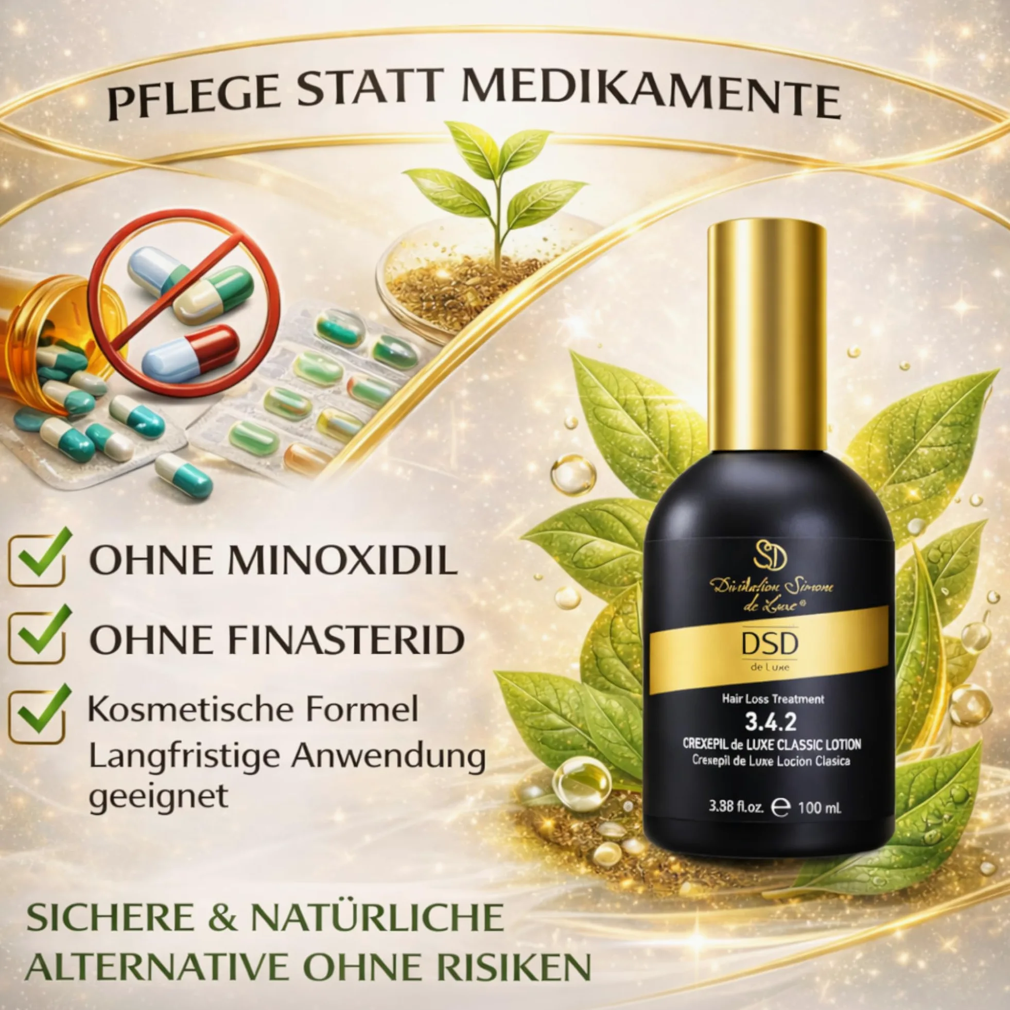 DSD 3.4.2 Crexepil De Luxe Classic Lotion - lozione per capelli & tonico per la perdita di capelli, per la crescita dei capelli, radici e cuoio capelluto, tonico per la crescita dei capelli