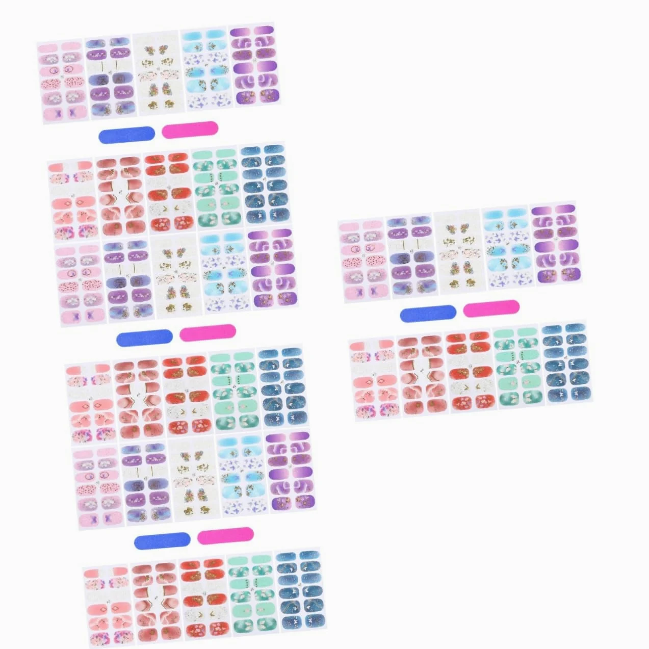 4 Set Adesivi per Unghie per Decorazione Manicure Stickers Autoadesivi per Nail Art per Feste e Speciali Personalizzabili e Facili Applicare
