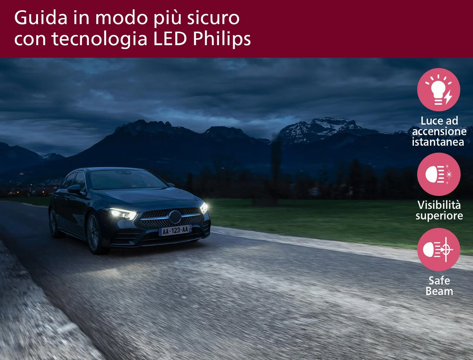 Philips Ultinon Access H7 LED lampadina fari auto 6000K set di 2