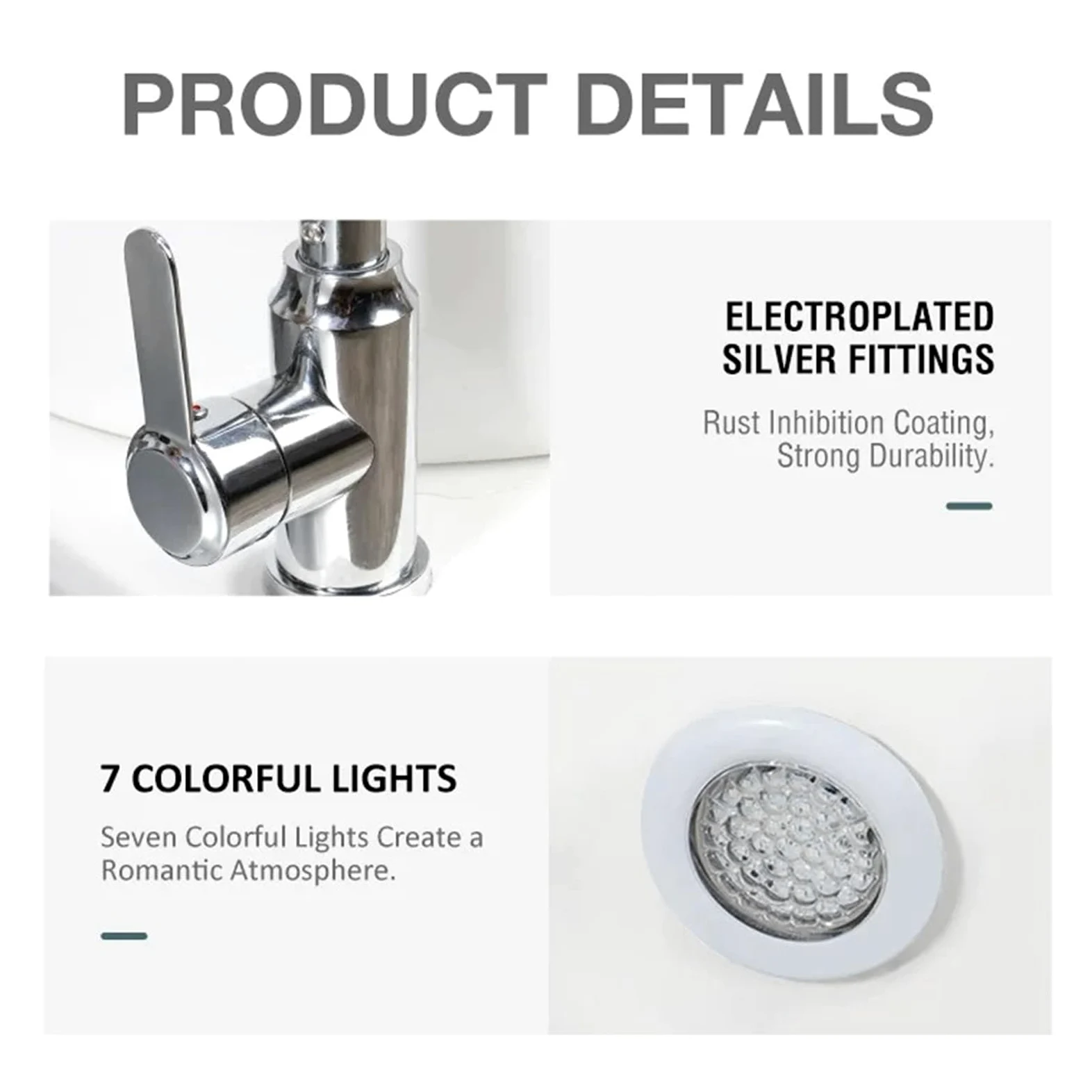 Massaggiatore Termale Piedi D'acqua, Vasca Piedi Rotonda Con 7 Luci LED | Design Ad Alta Capacità, Design Acrilico Monopezzo, Design Del Tappetino In PU