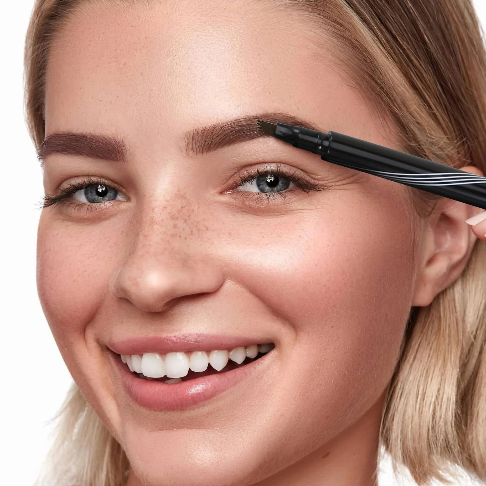 Boobeen Waterproof Eyebrow Pen-Micro Tip Eyebrow Pencil, Liquid Eyebrow Fork Tip Pen, Crea Sopracciglia 3D Naturali, Lunga Durata