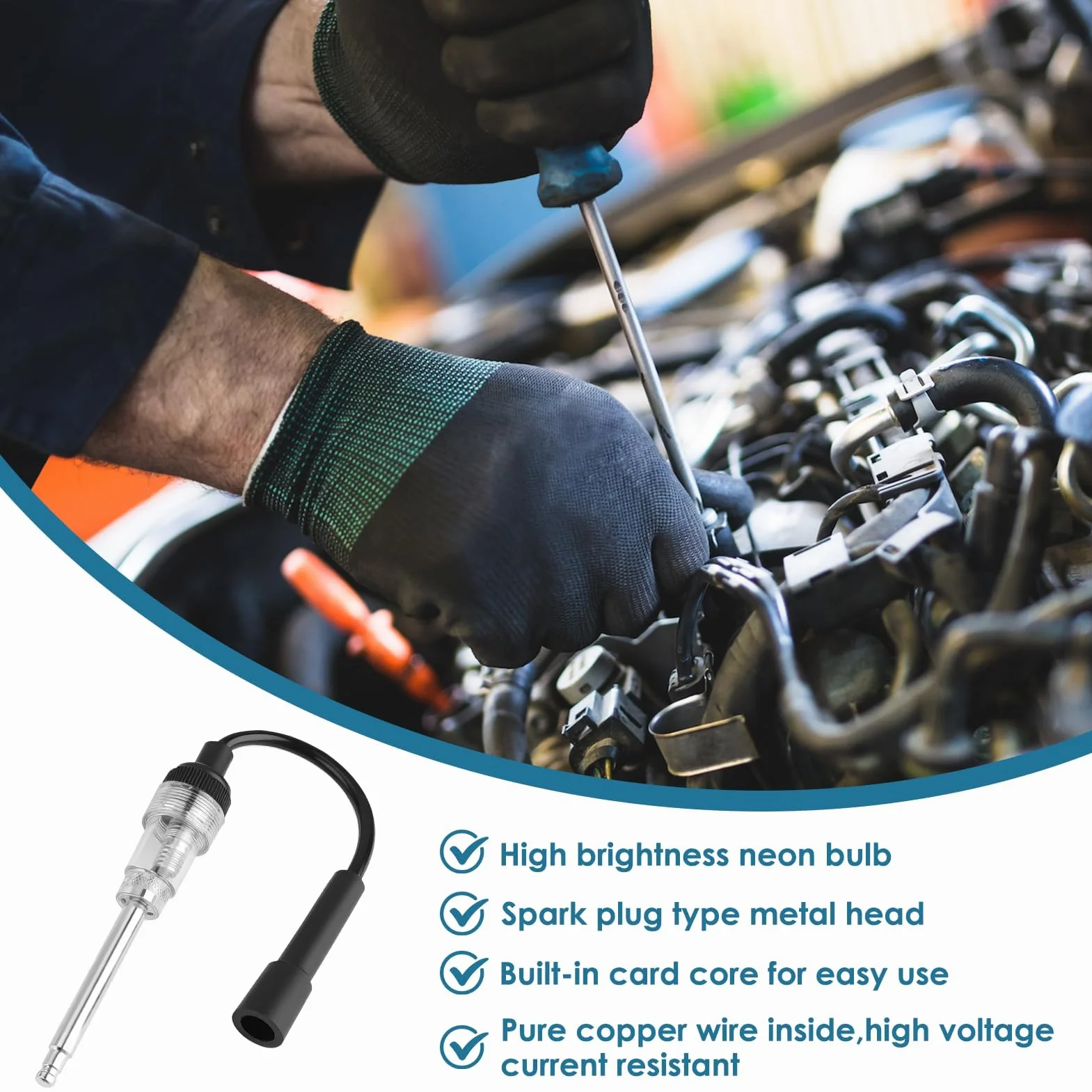 Regolabile Tester Candele Auto Moto Rilevatore Scintille Bobine Accensione Motori Tosaerba Generatori