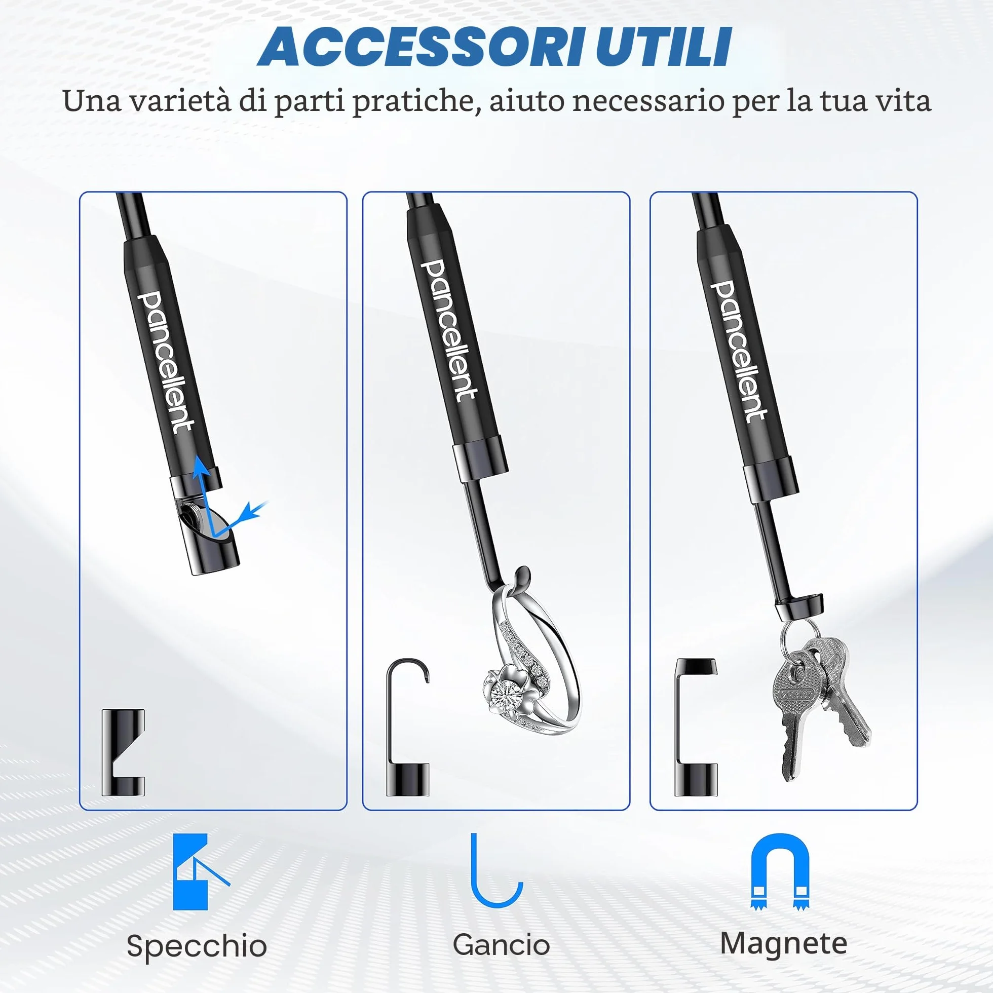 Boroscopio a Serpente a Doppia Lente 1920P, Endoscopio Tipo C con 8 Luci LED per Smartphone Android iOS iPhone iPad Samsung 5M