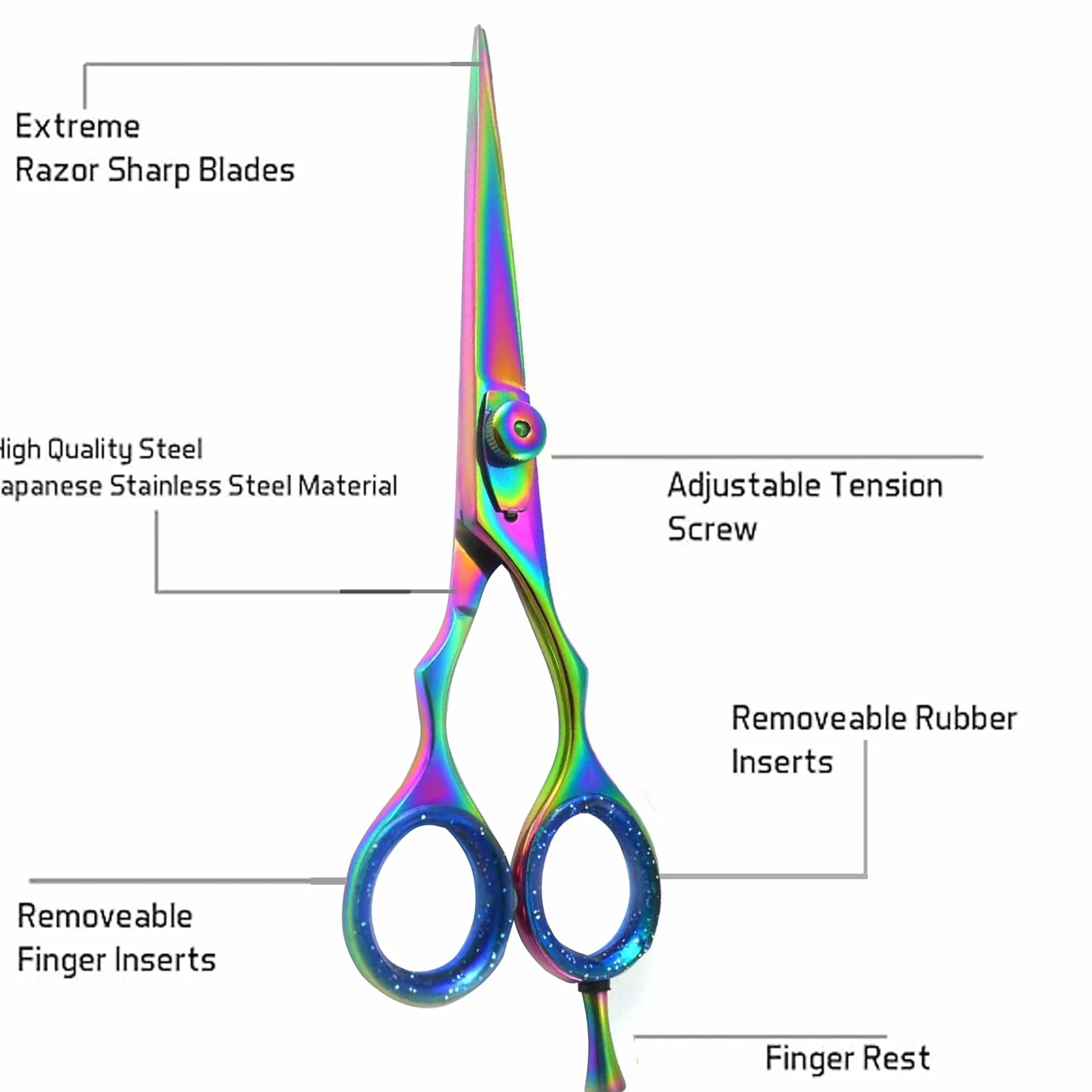 Forbici da parrucchiere KINZIO Forbici affilate di alta qualità in acciaio inossidabile per taglio dei capelli Ideali per parrucchieri Barbieri Uomini e donne (6.5")