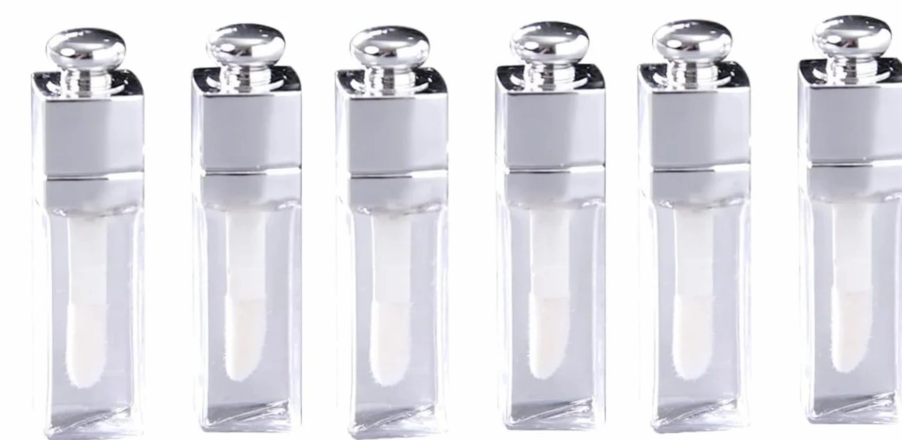 6 contenitori vuoti trasparenti per lucidalabbra, trasparenti, ricaricabili, mini contenitori per rossetto, per trucco fai da te, lucidalabbra, labbra (3 ml)