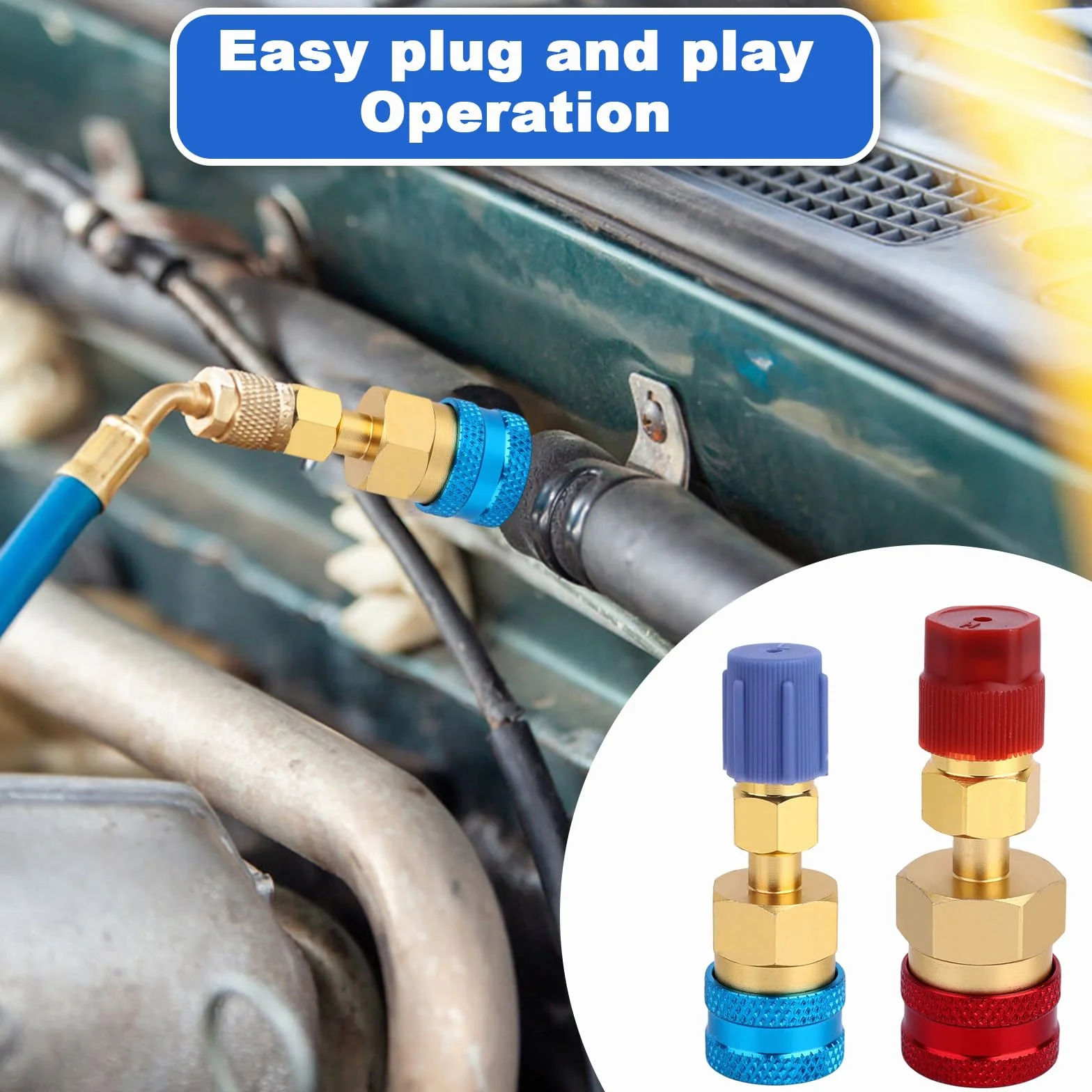 Kit Adattatore R1234yf R134a Conversione Plug And Play Alta/Bassa per Ricarica Svuotamento Refrigerante AC