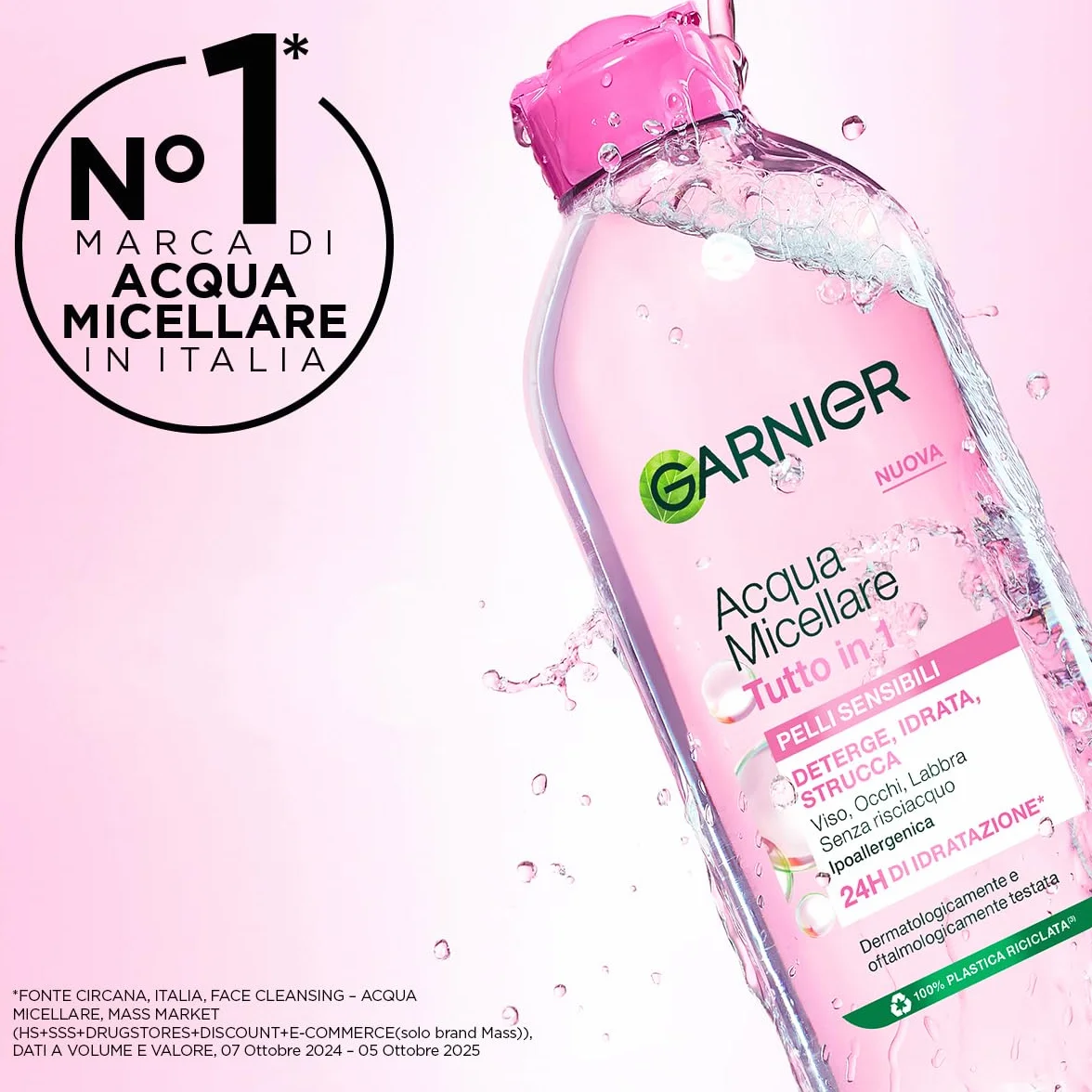 Garnier SkinActive Acqua Micellare Tutto in 1 400 ml Pelli Sensibili Micelle Glicerina