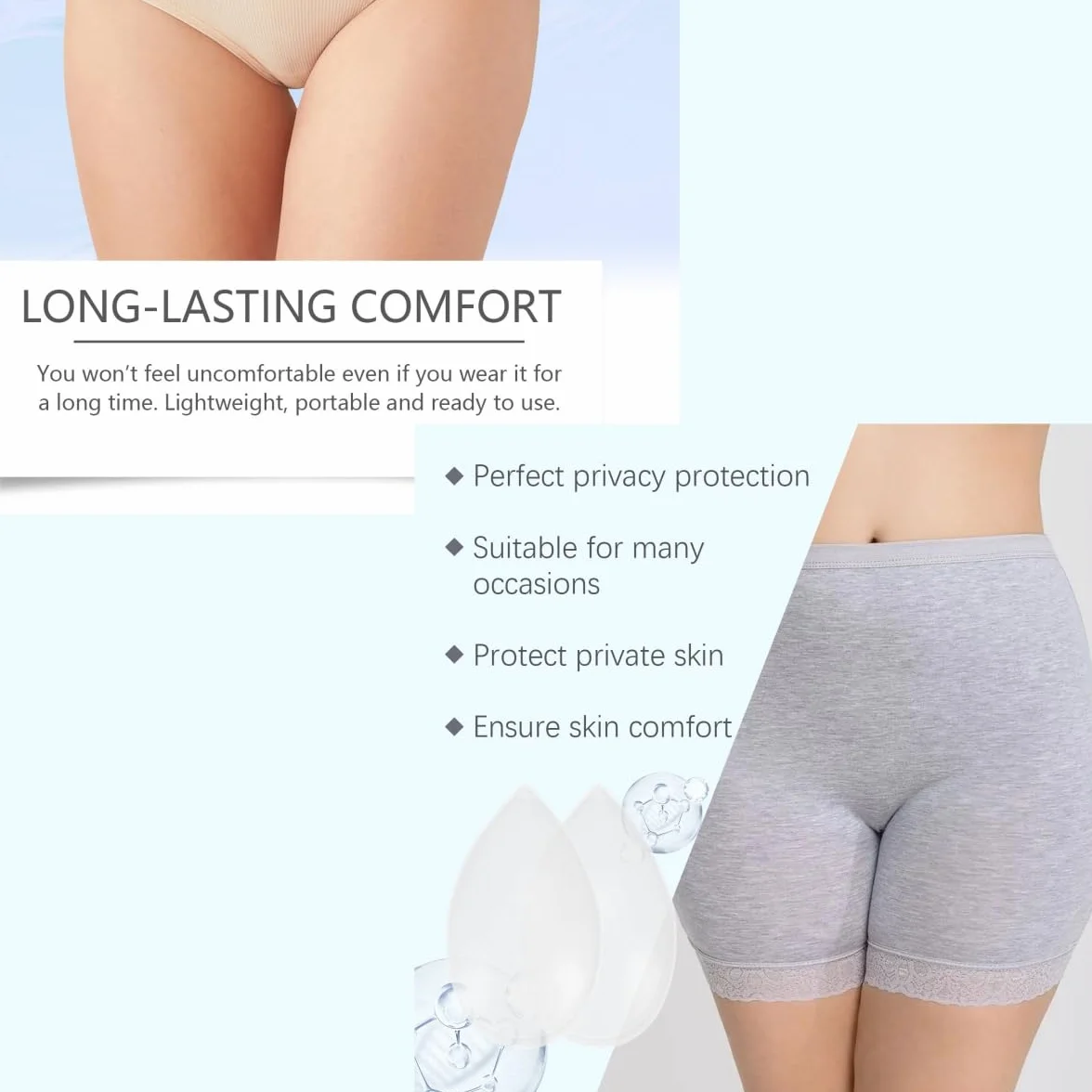 Camel Toe Concealer - Invisible Anti Camel Toe Concealer 2 Pack - Riutilizzabile - Evita linee e protuberanze imbarazzanti-J1