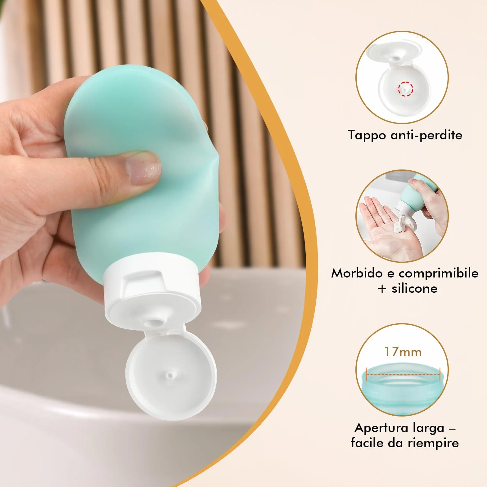 Bottiglie da viaggio, 11 pezzi set portatile da riempire Set di bottiglie di plastica flaconi viaggio ricaricabili Kit Contenitori da Viaggio Flaconi con Custodia per Shampoo, Liquidi and Lozione.
