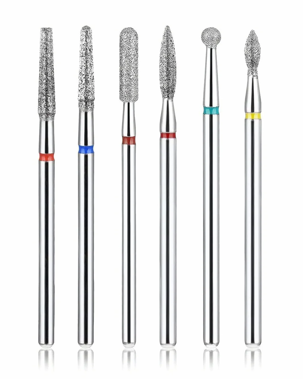 6 Pezzi Punte Fresa Unghie Professionale, Set per Manicure Pedicure e Cura dei Piedi, Punte per Rimozione Cuticole, Gel Unghie Ricostruzione e Calli, Corpo in Tungsteno con Scatola