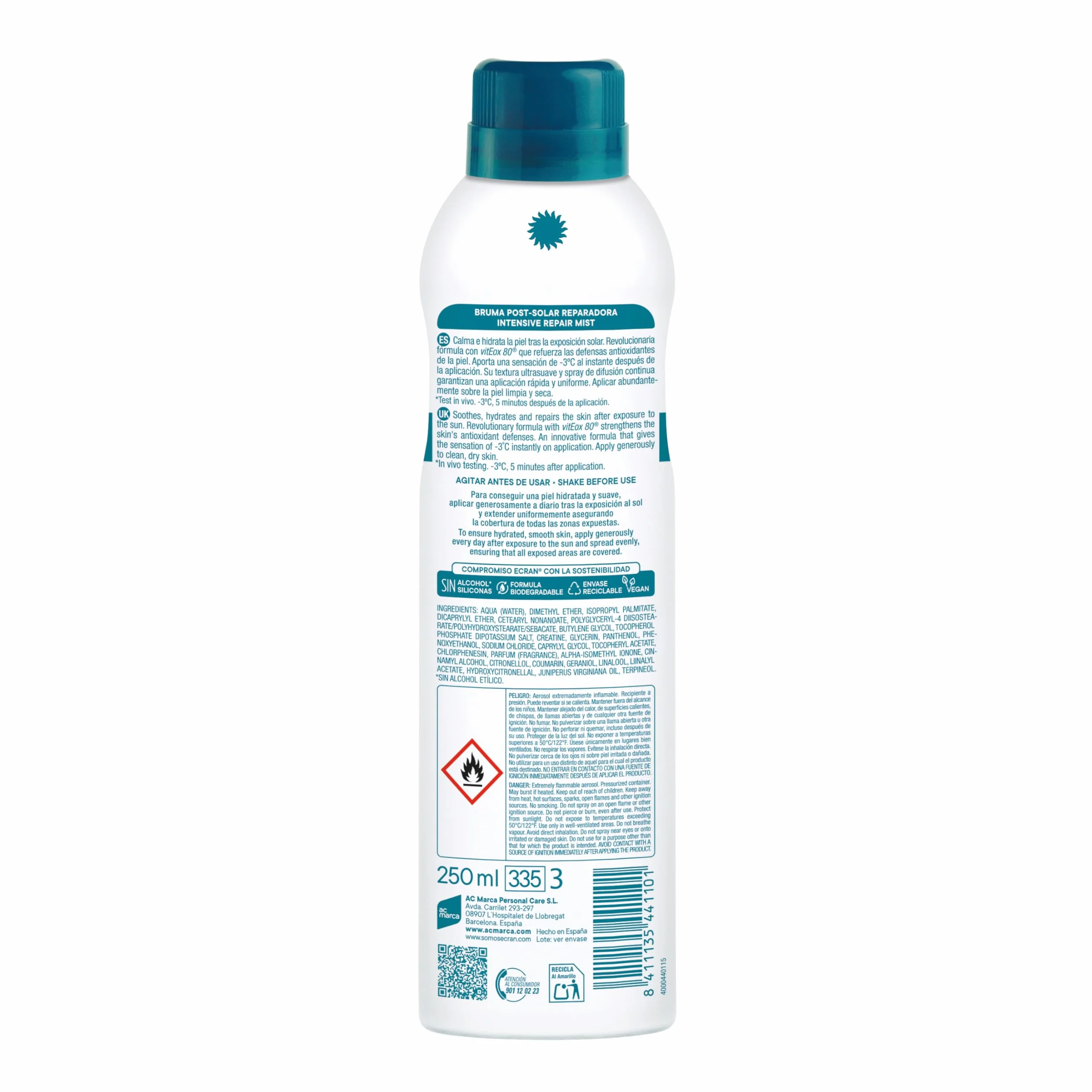 Ecran Aftersun Spray Reparador Intensivo 250 Ml Cura della persona e salute